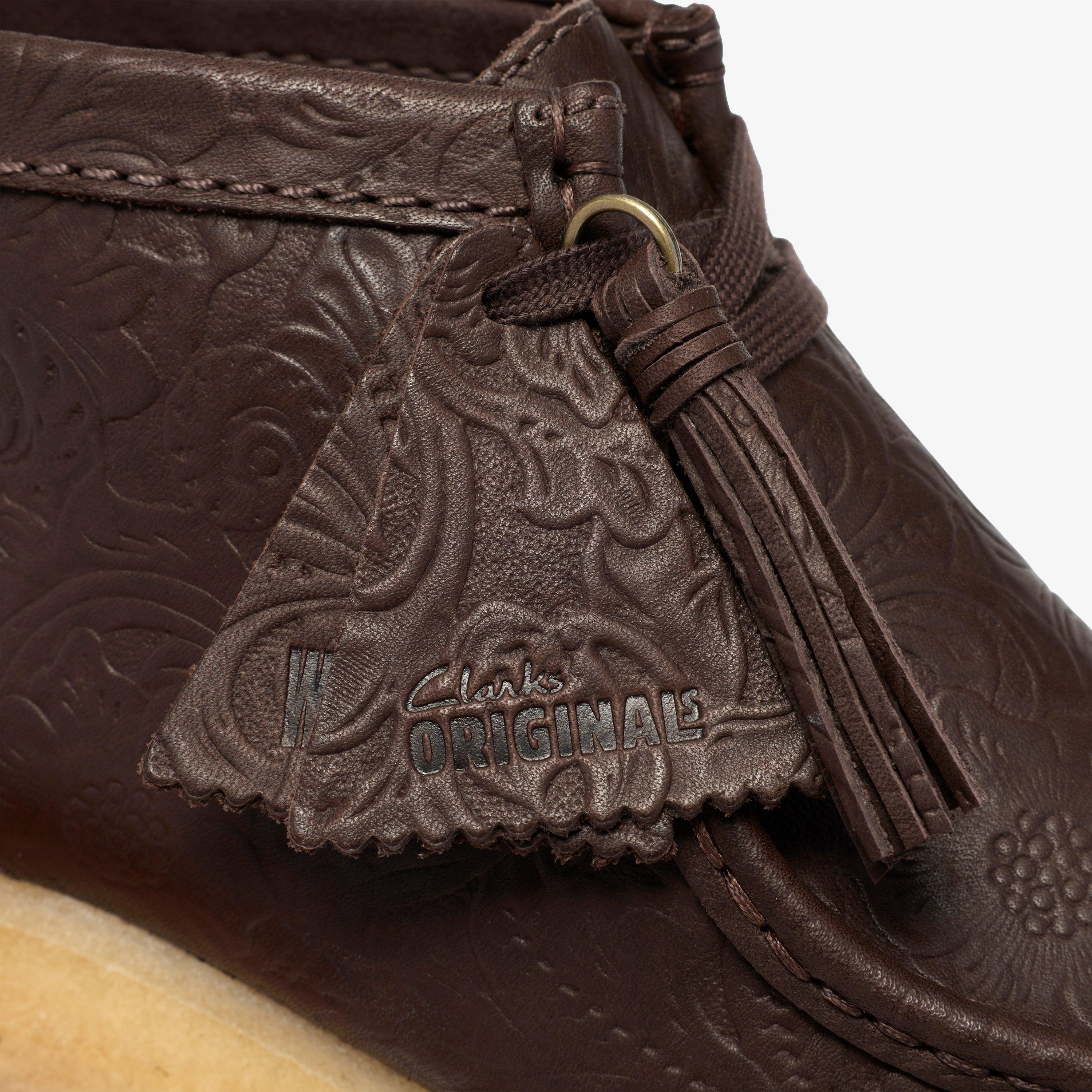 Wallabee Boot Brown Leather Embossed Wallabees Ankle Boots, view 8 of 8