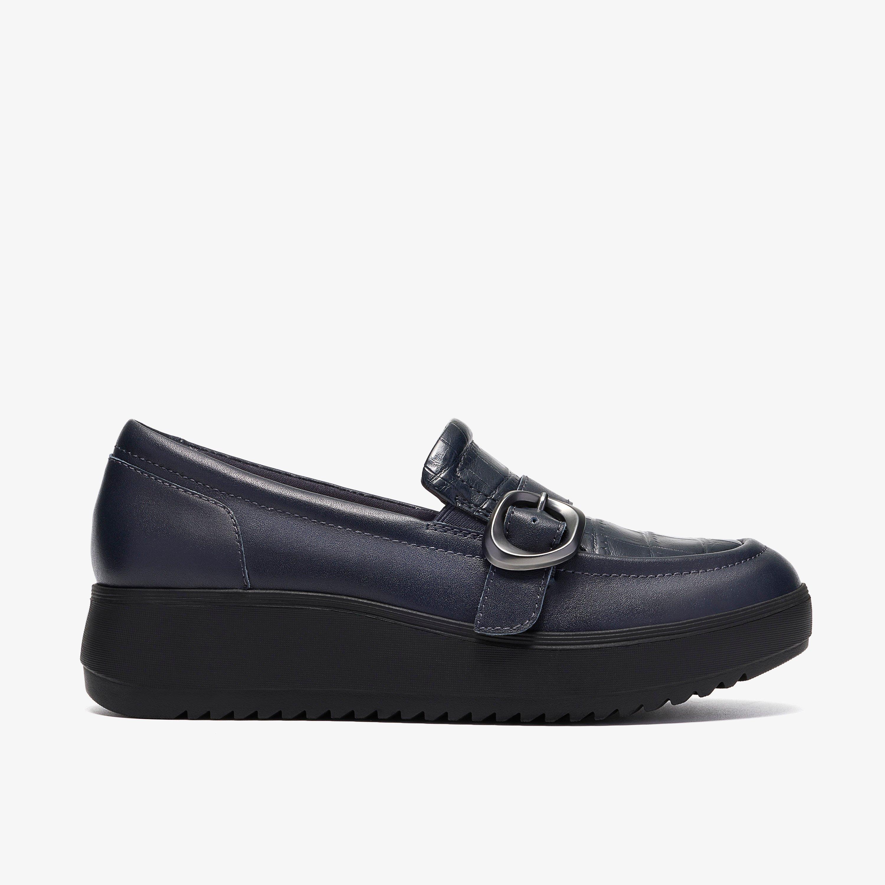 Zylah Vine Navy Combination Leather Loafers, view 1 of 6
