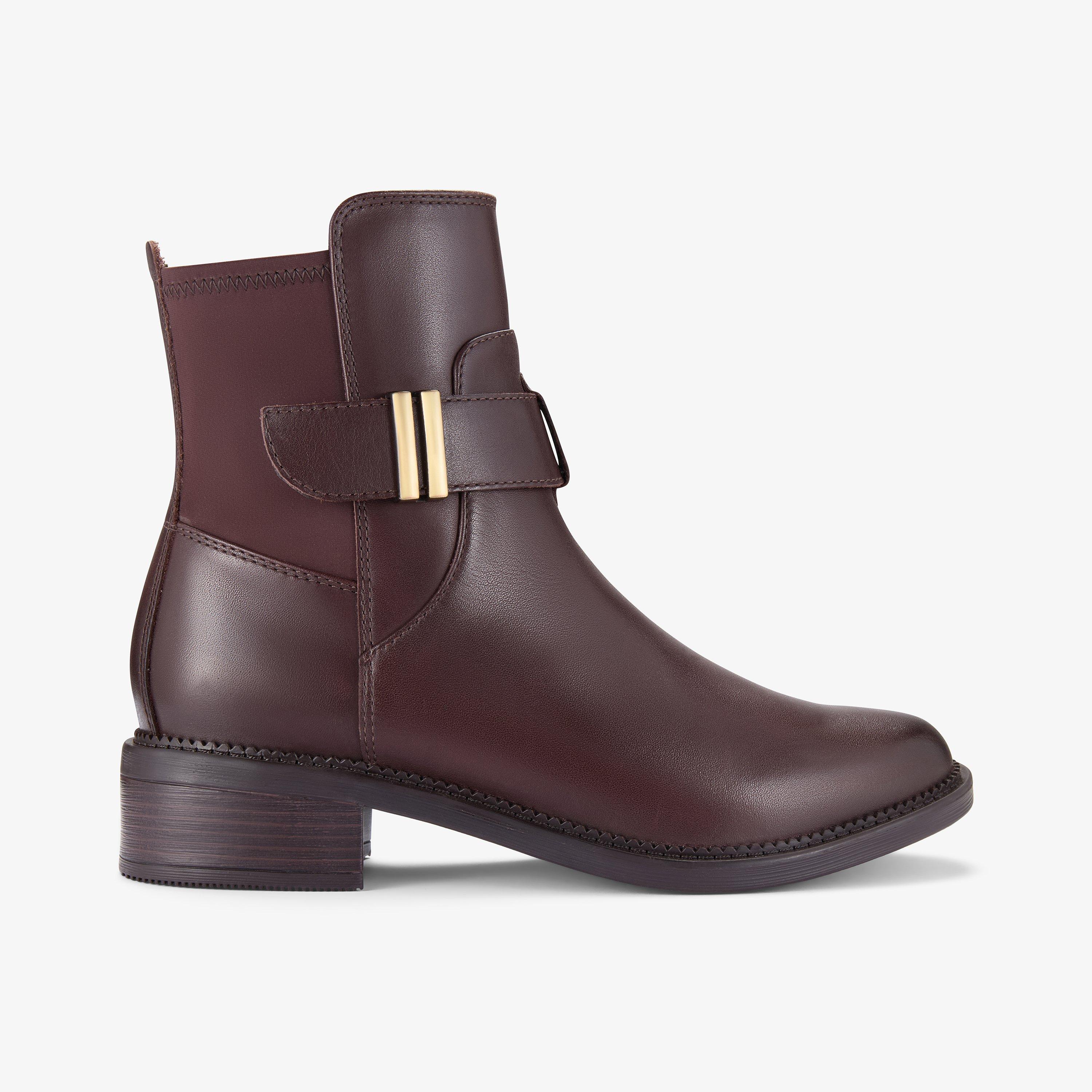 Maye Beth Dark Brown Leather Ankle Boots, view 1 of 6