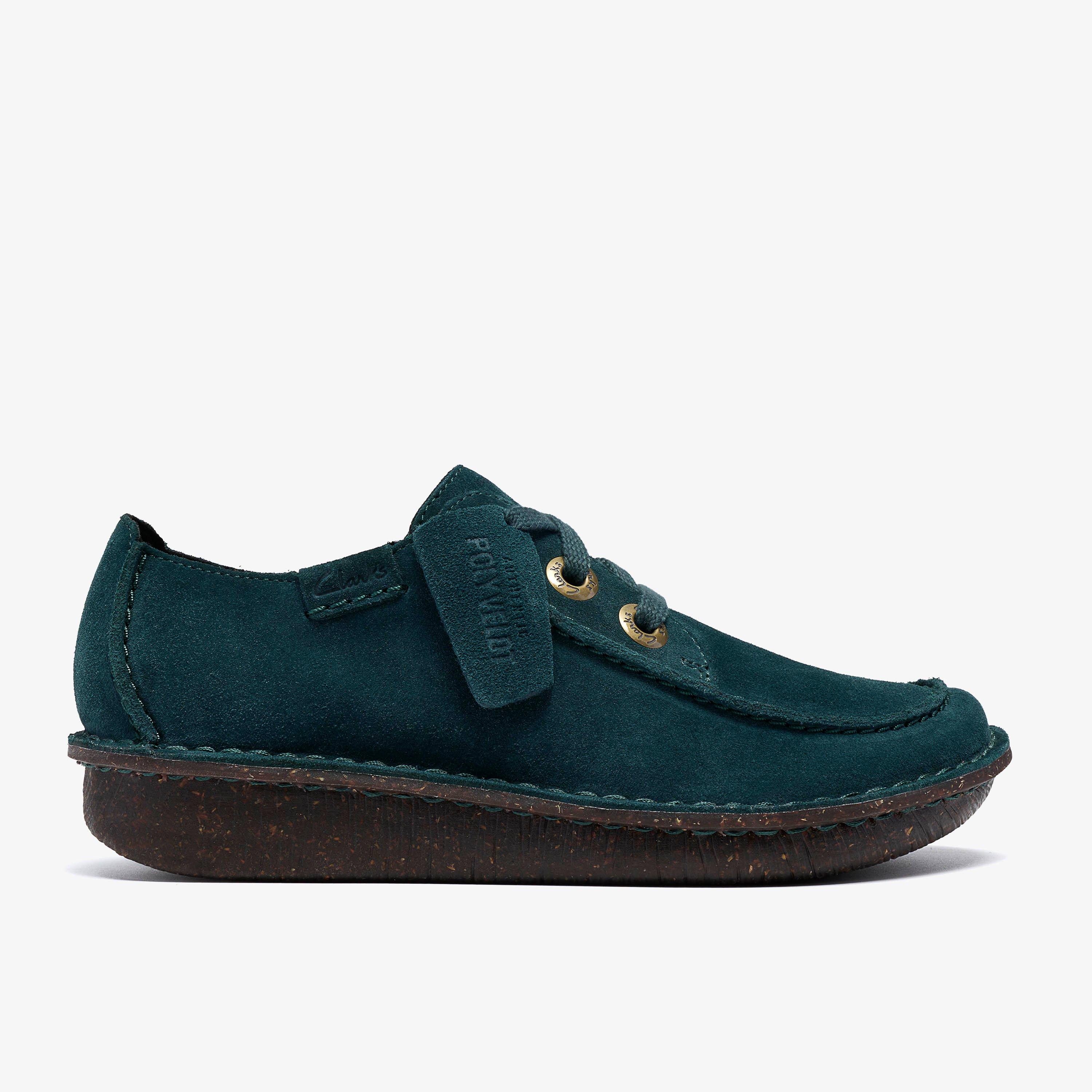 Funny Dream Teal Suede Chaussures à lacets, view 1 of 8