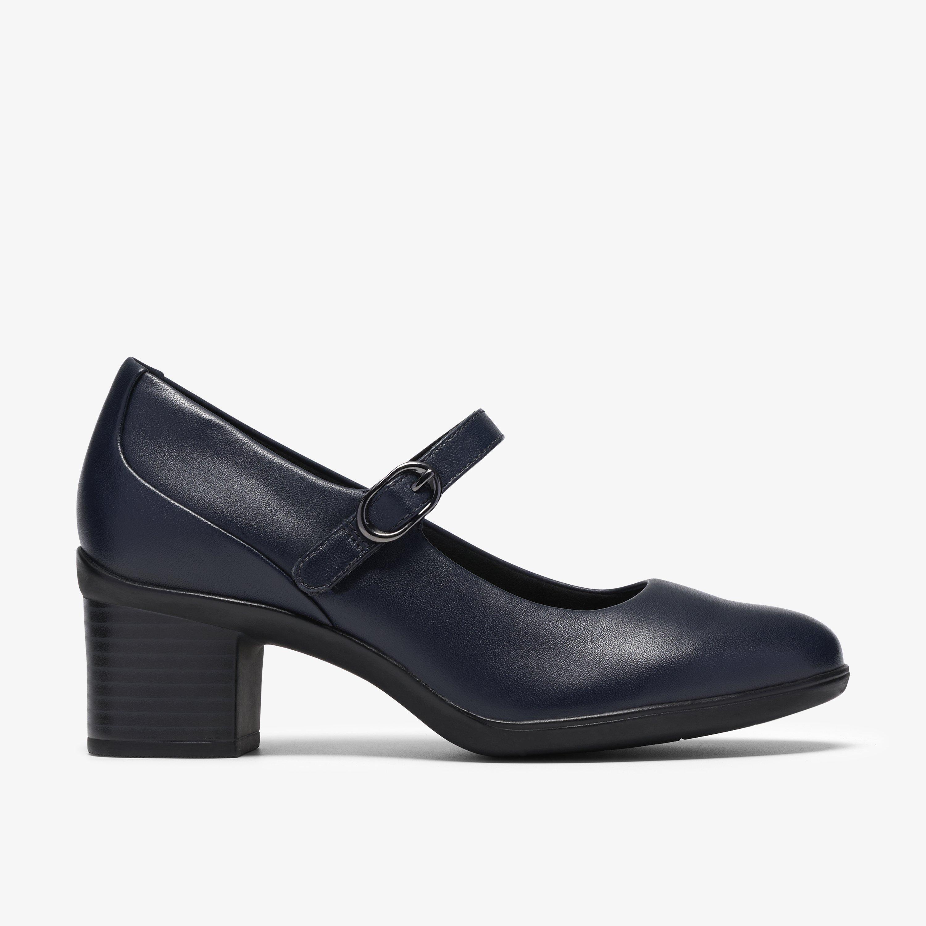 Shaya Jane Navy Leather Mary Jane Heels, view 1 of 6