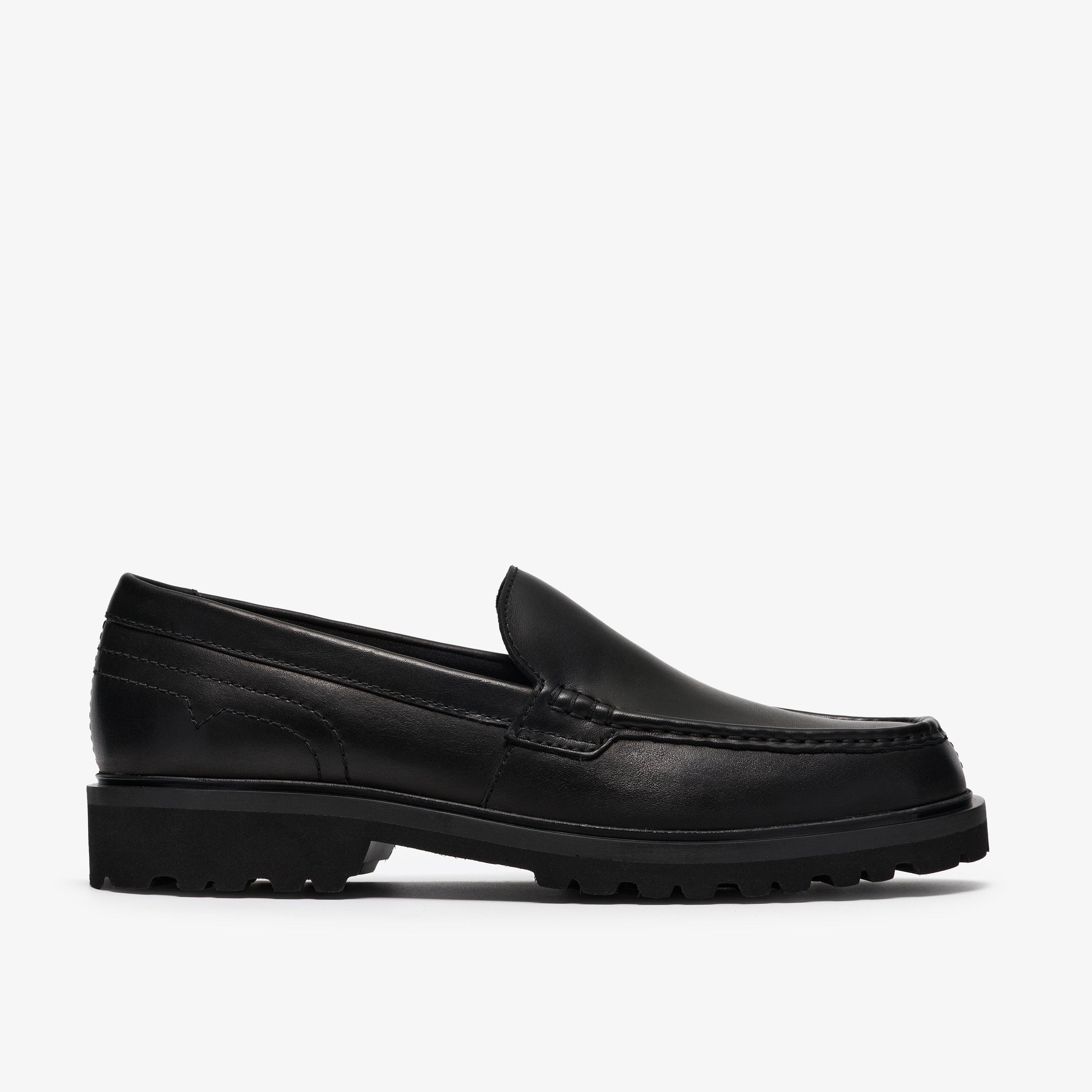 Berwick Moc Black Leather Slip Ons Loafers, view 1 of 6