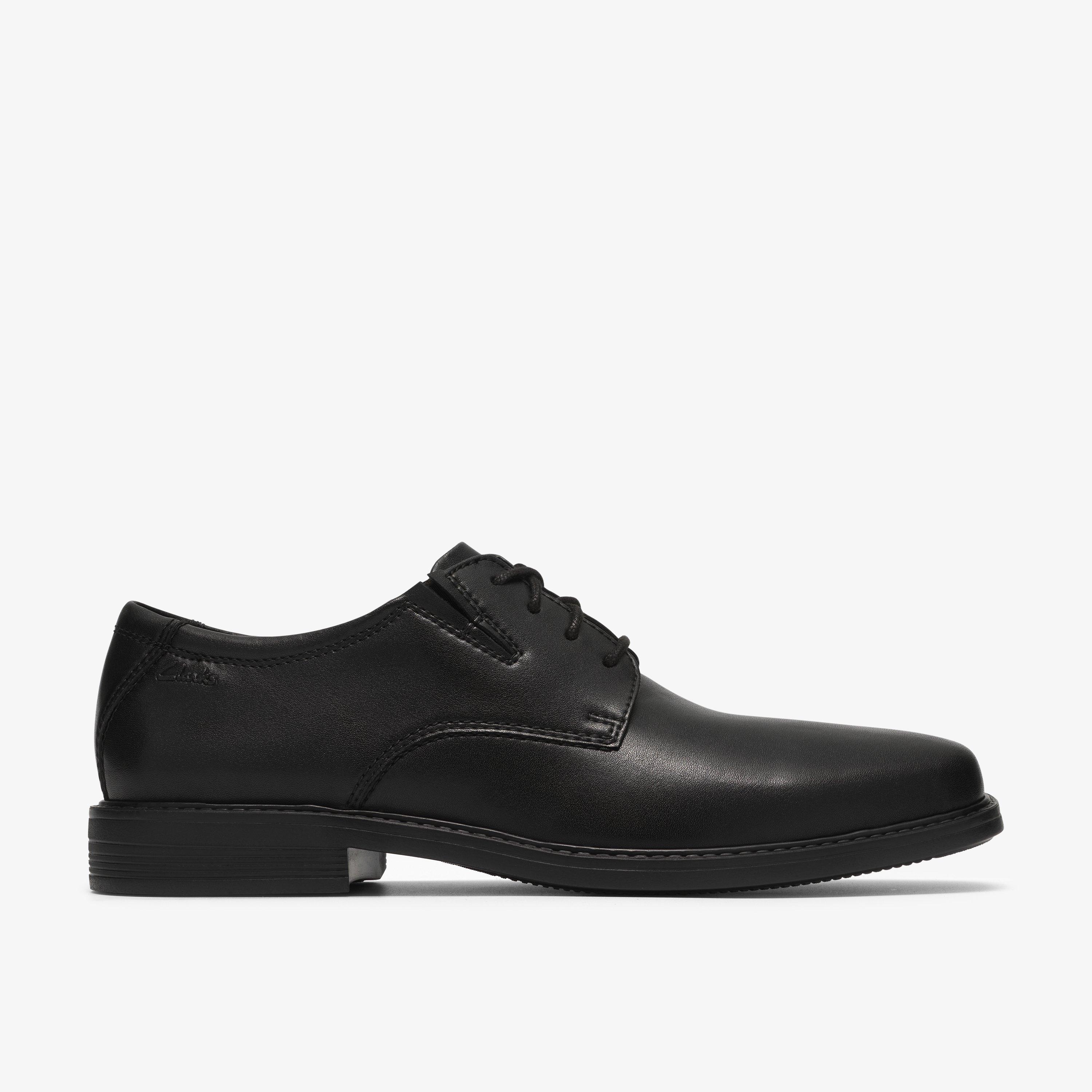 Cosgrove Plain Black Lace Up Derby Shoes, view 1 of 6