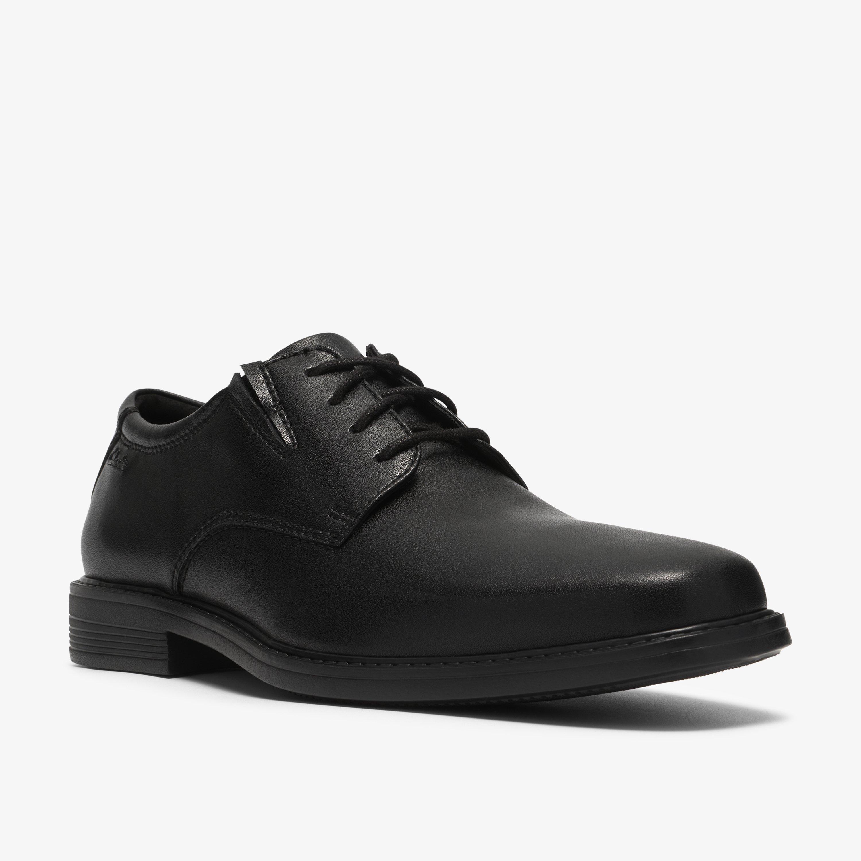 Cosgrove Plain Black Lace Up Derby Shoes, view 4 of 6