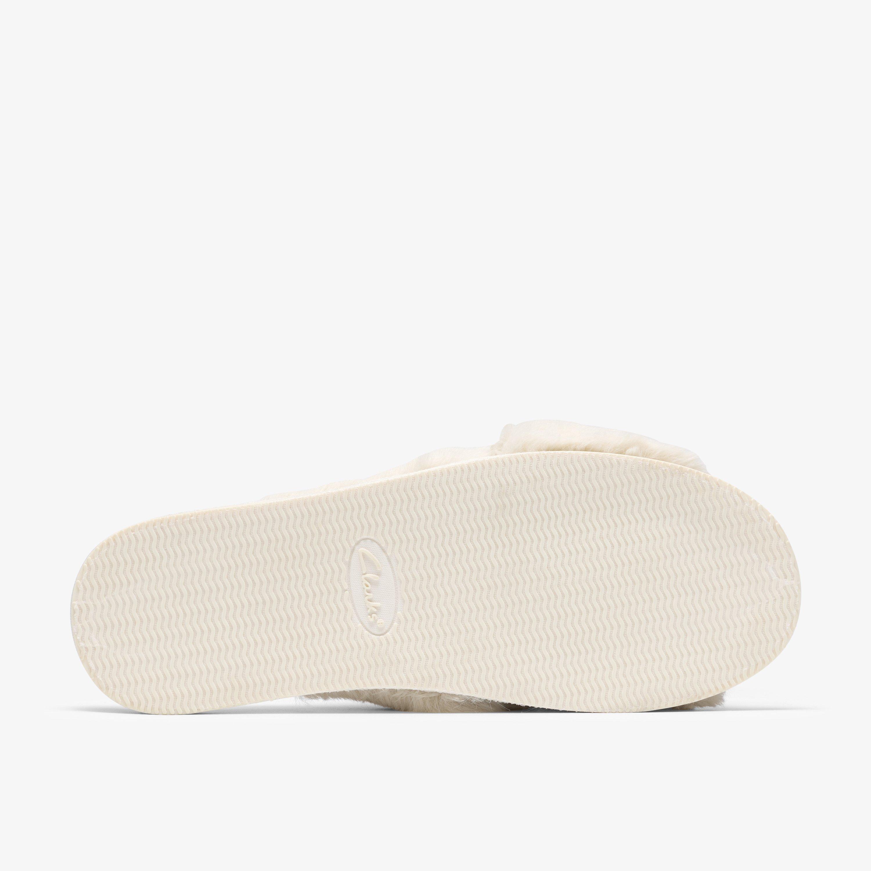 Myra Mule Cream Slip Ons Slippers, view 3 of 6