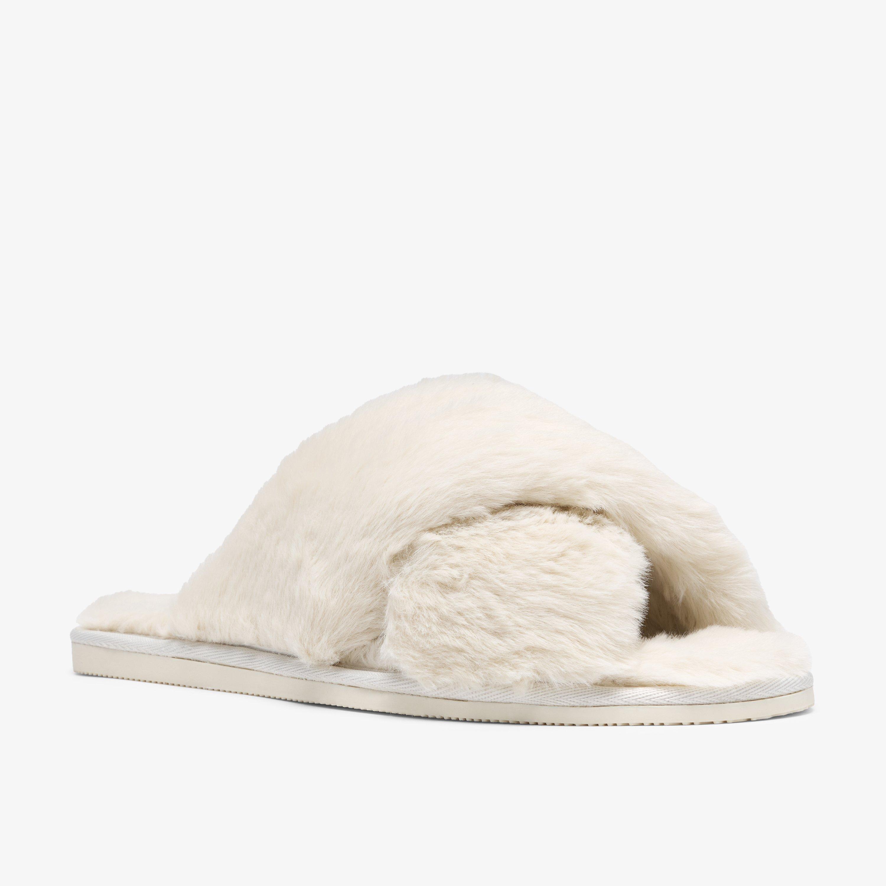 Myra Mule Cream Slip Ons Slippers, view 4 of 6