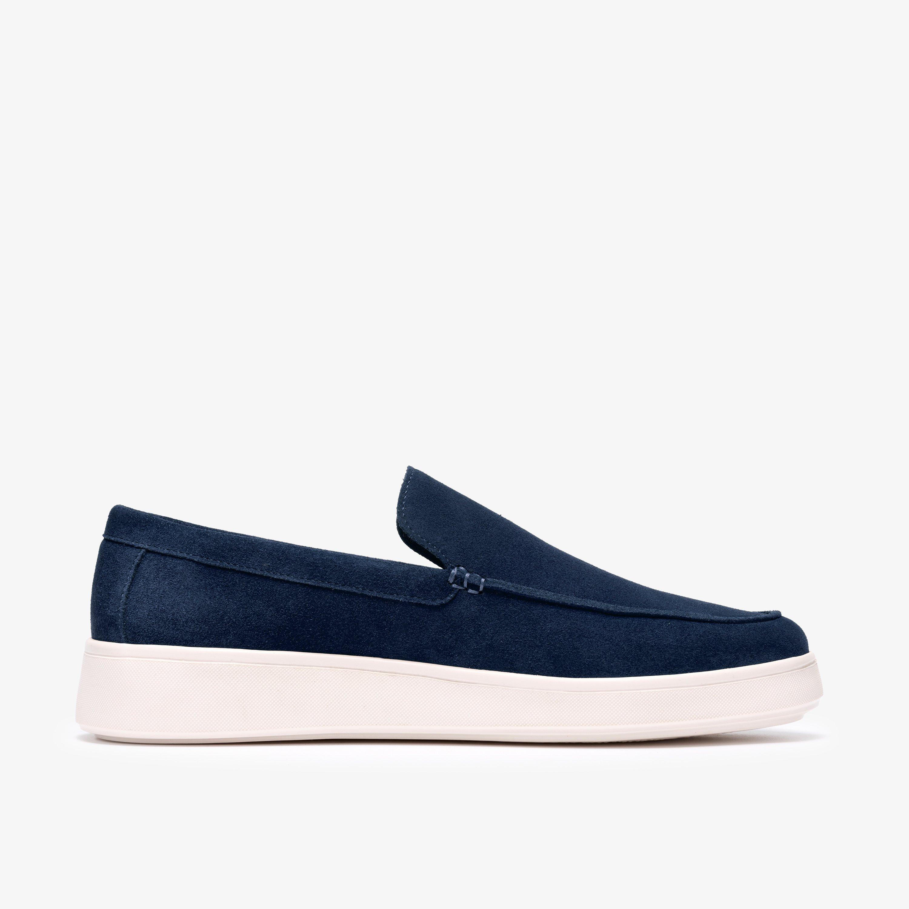 Morford Lo Navy Suede Loafers Slip Ons, view 1 of 6