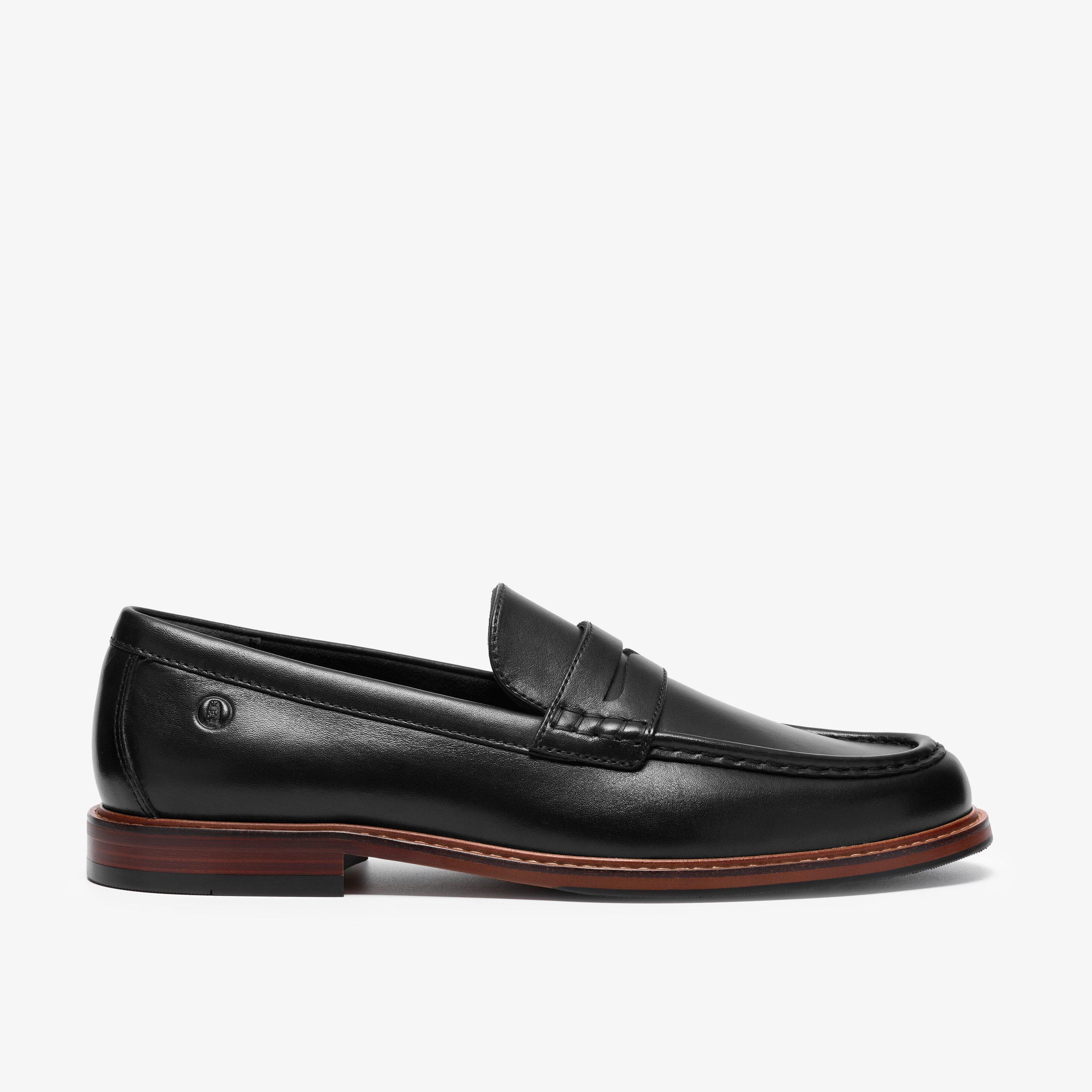 Cranhill Lo Black Leather Loafers Slip Ons, view 1 of 6