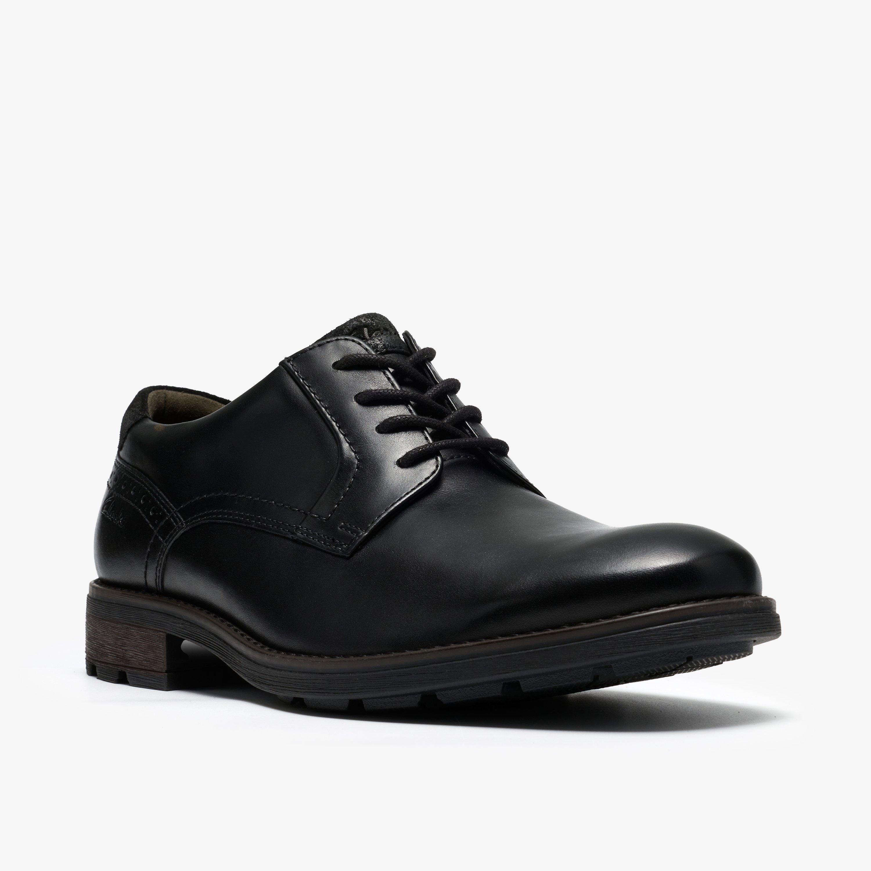 Emmet Lace Black Leather Derby Shoes, view 4 of 6