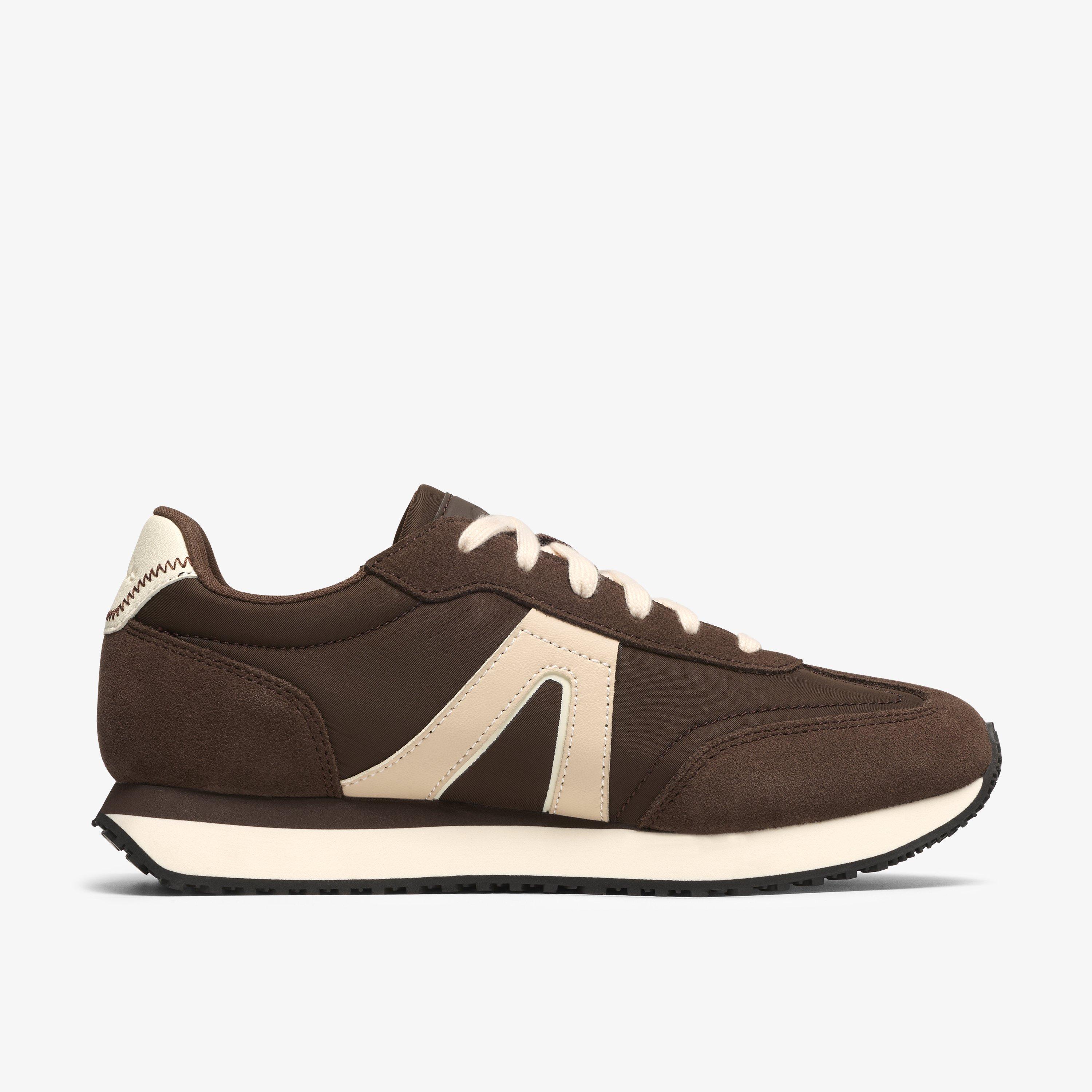 Calo Run Brown Combination Trainers Lace Up, view 1 of 6