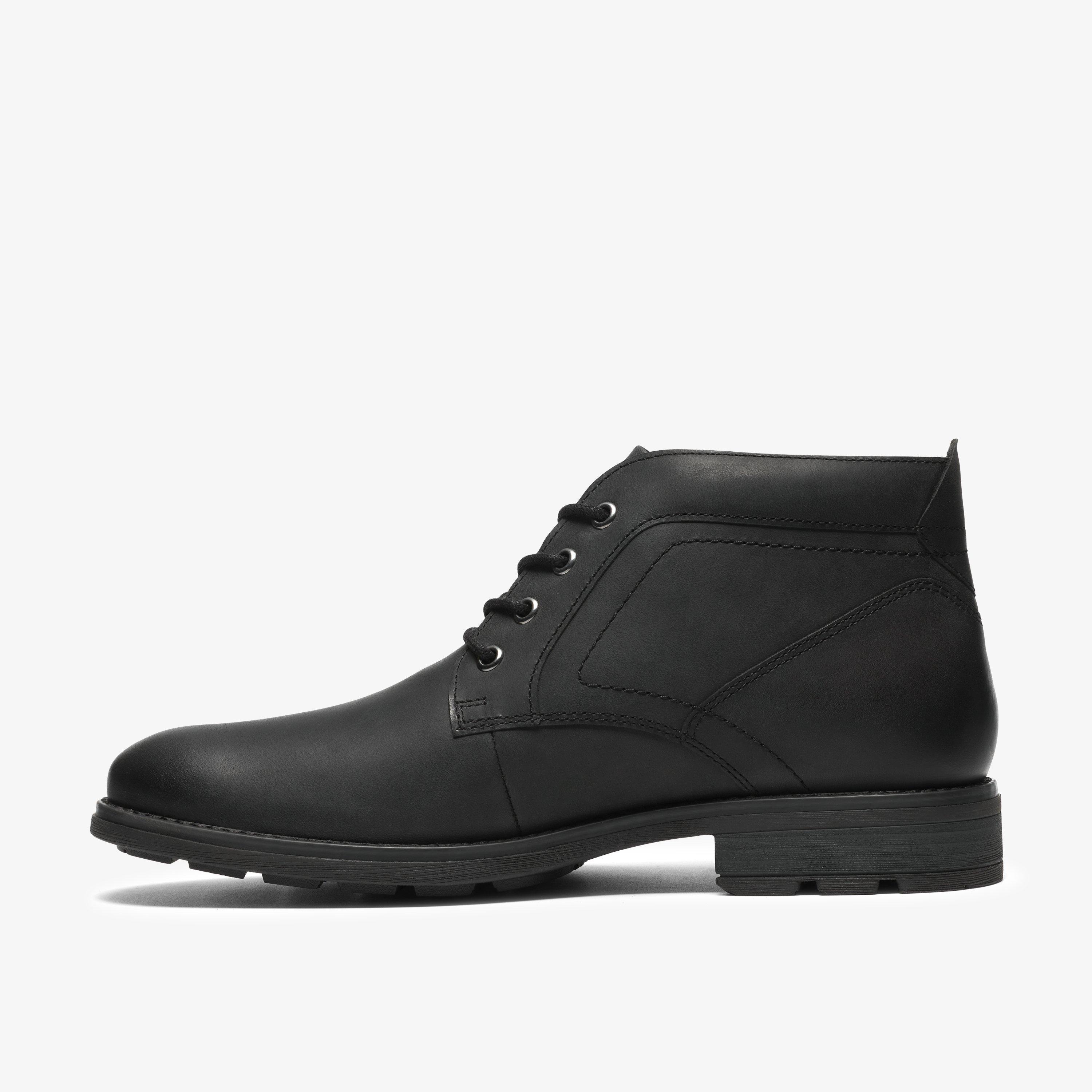 Emmet Chukka Black Leather Ankle Boots, view 2 of 6