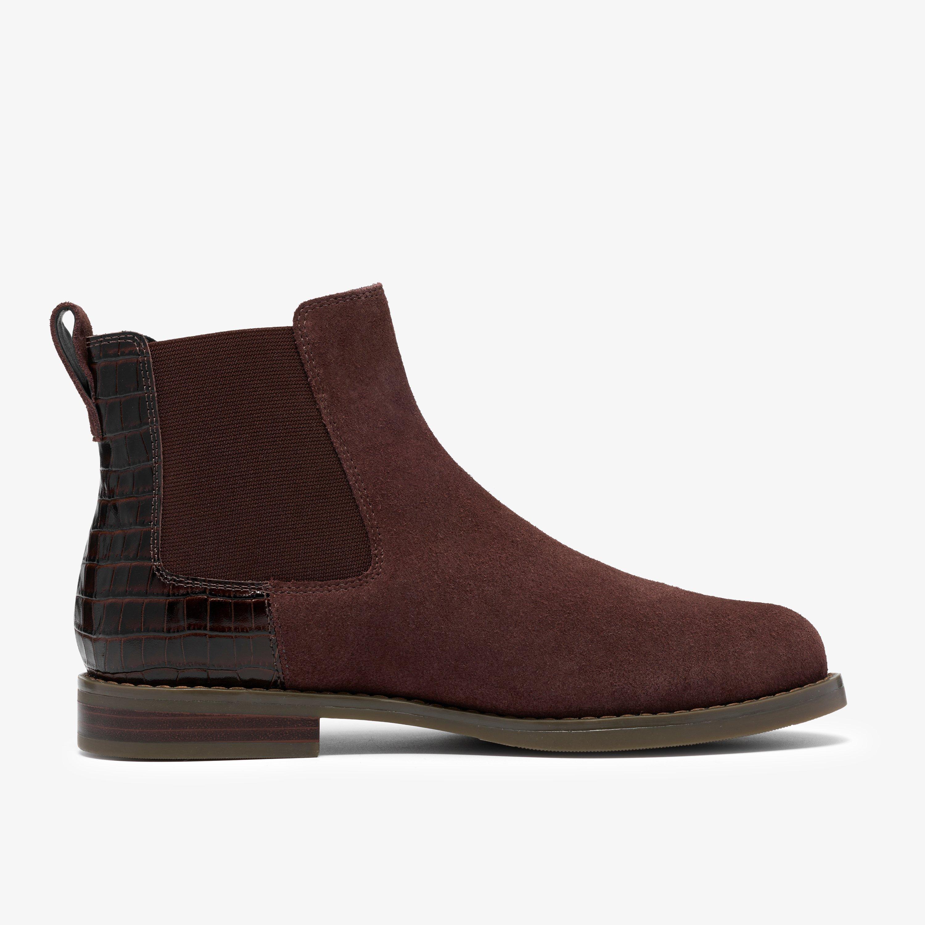 Conara Top Dark Brown Combination Ankle Boots Chelsea Boots, view 1 of 6