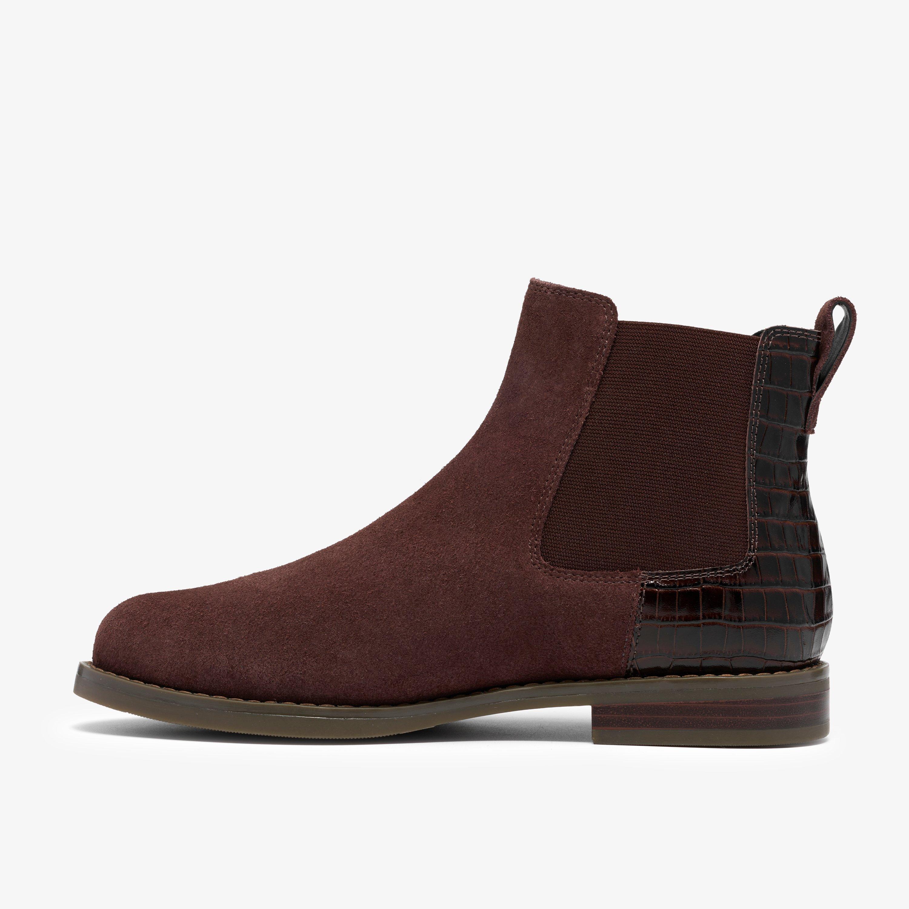 Conara Top Dark Brown Combination Ankle Boots Chelsea Boots, view 2 of 6