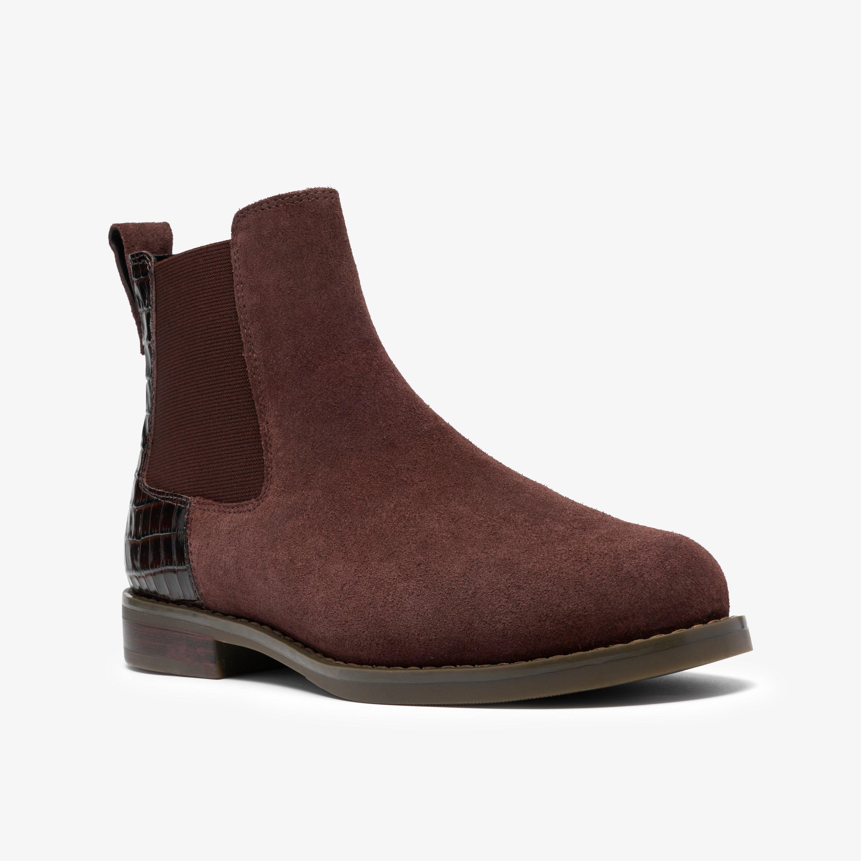 Conara Top Dark Brown Combination Ankle Boots Chelsea Boots, view 4 of 6