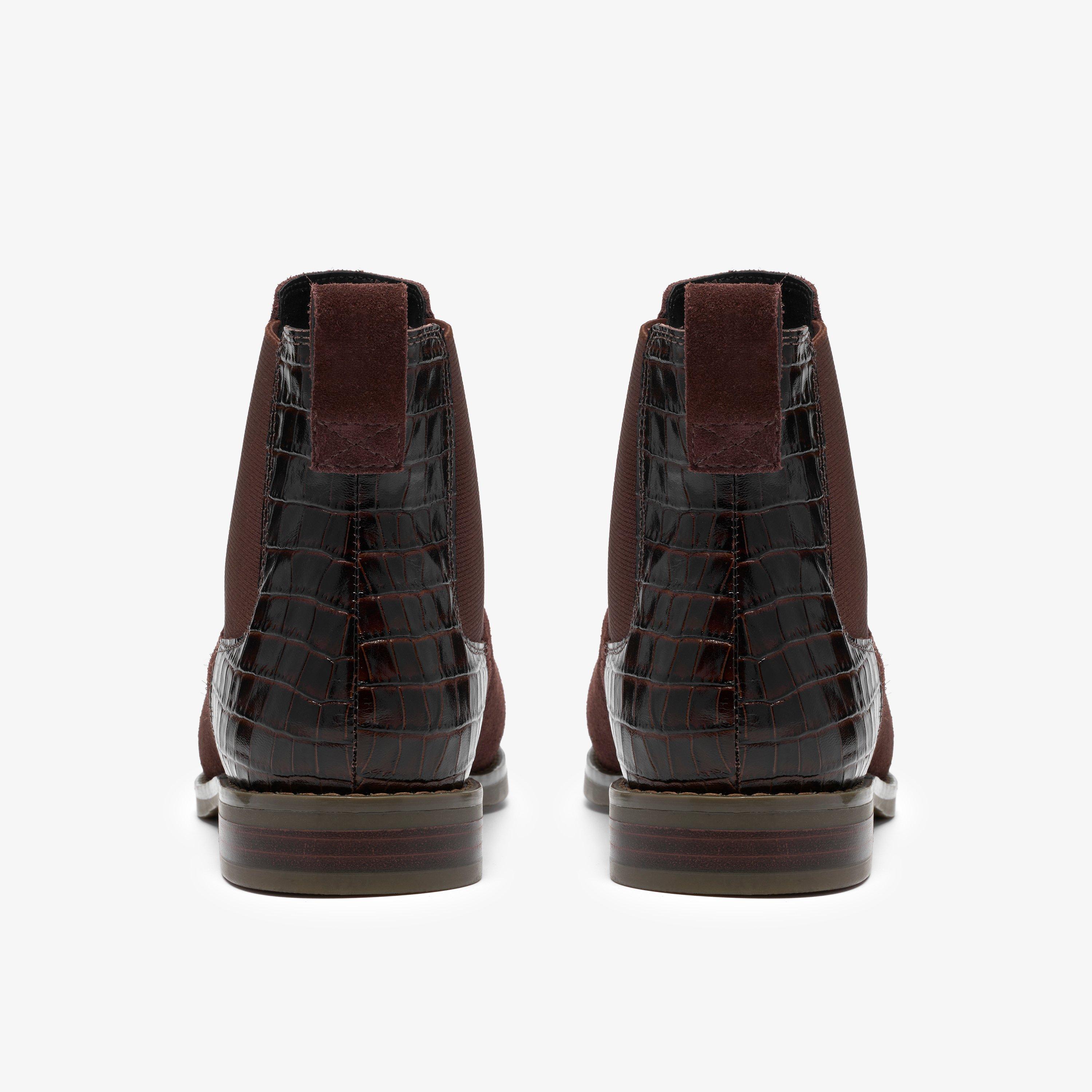 Conara Top Dark Brown Combination Ankle Boots Chelsea Boots, view 5 of 6