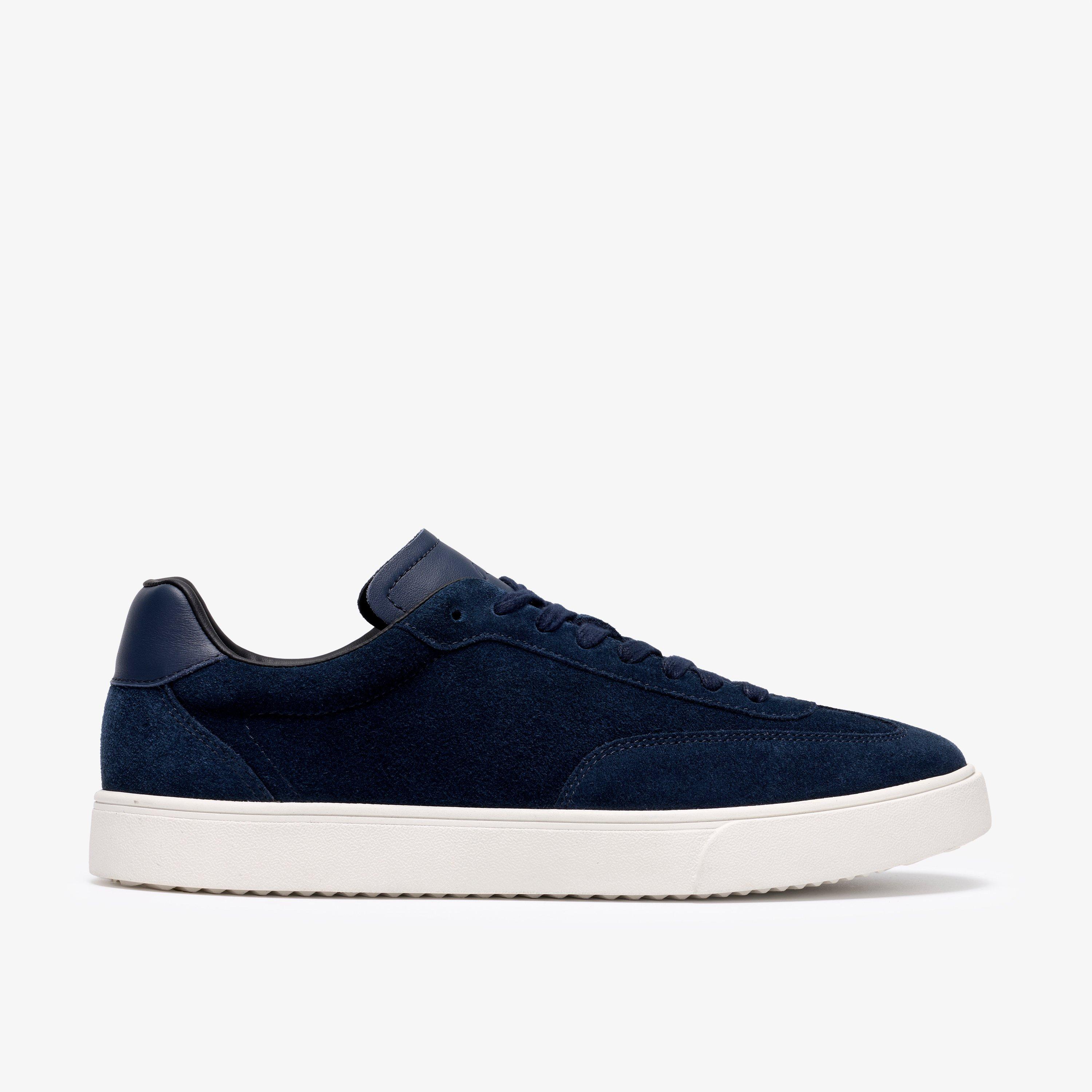 Lydford Tie Navy Suede Trainers Lace Up, view 1 of 6