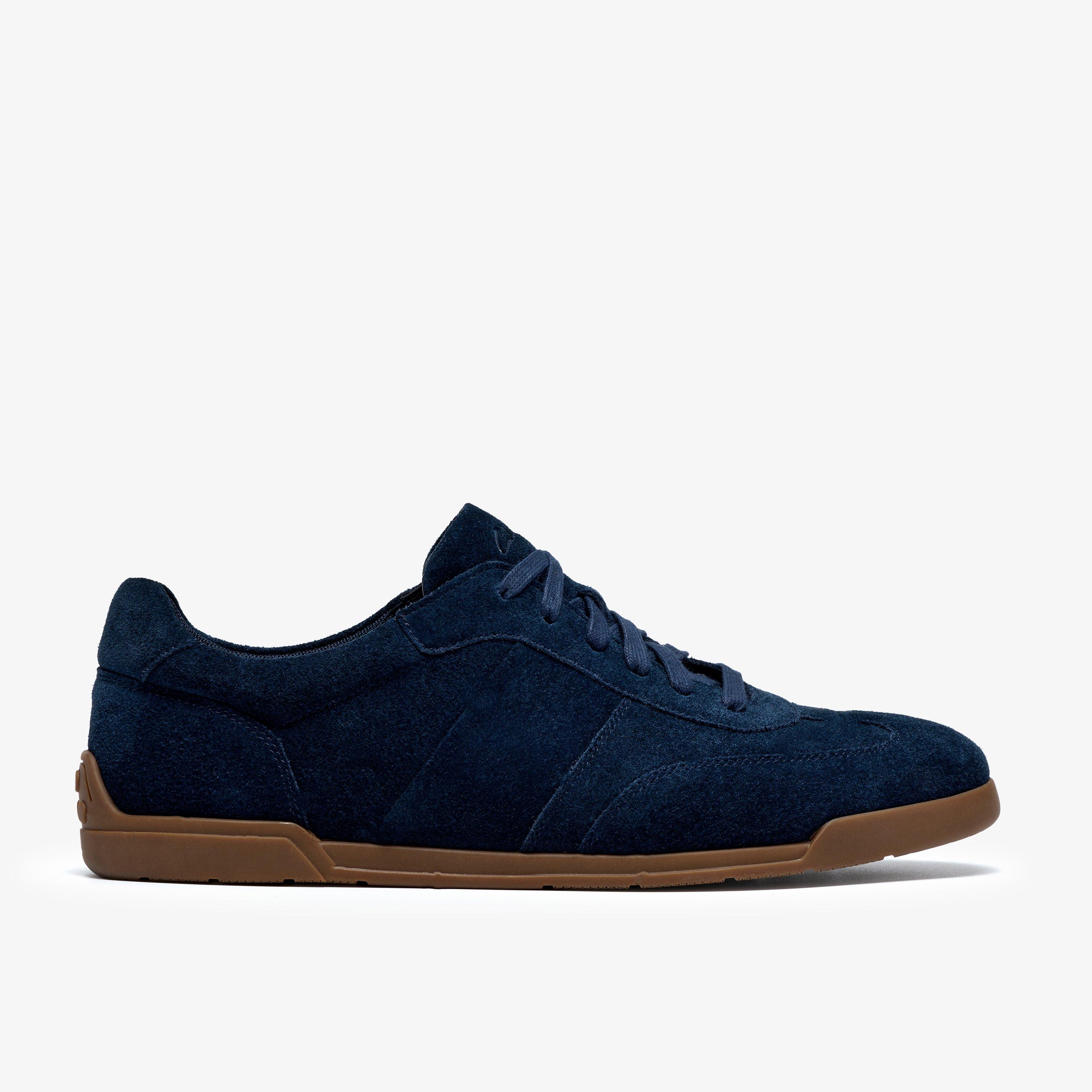 Henton Lo Navy Suede Trainers Lace Up, view 1 of 6