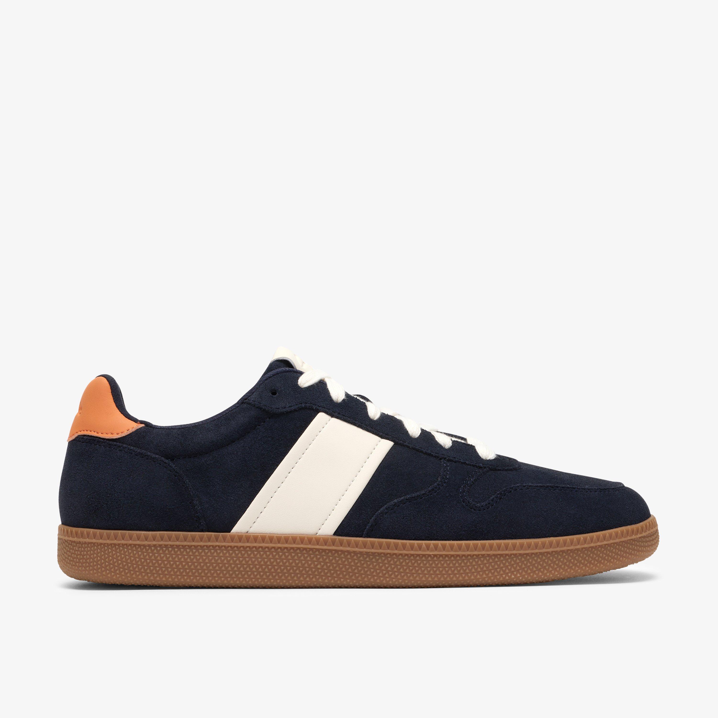 Fosse Lo Navy Suede Trainers Lace Up, view 1 of 6