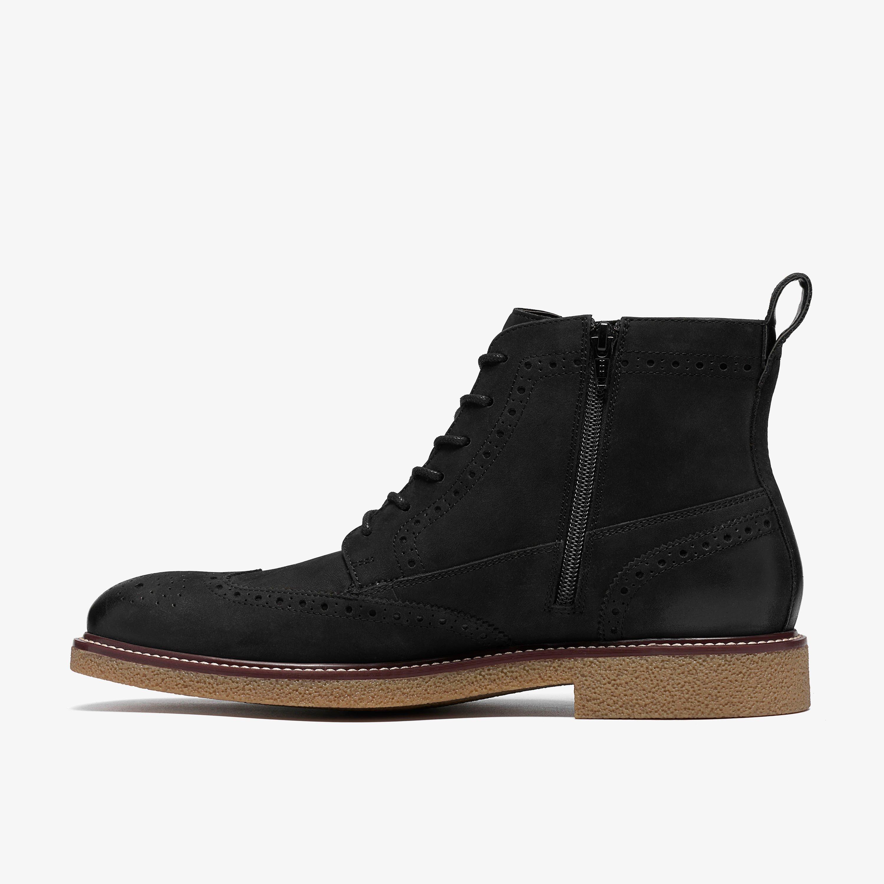 Chelwood Hi Black Oily Leather Ankle Boots, view 2 of 6