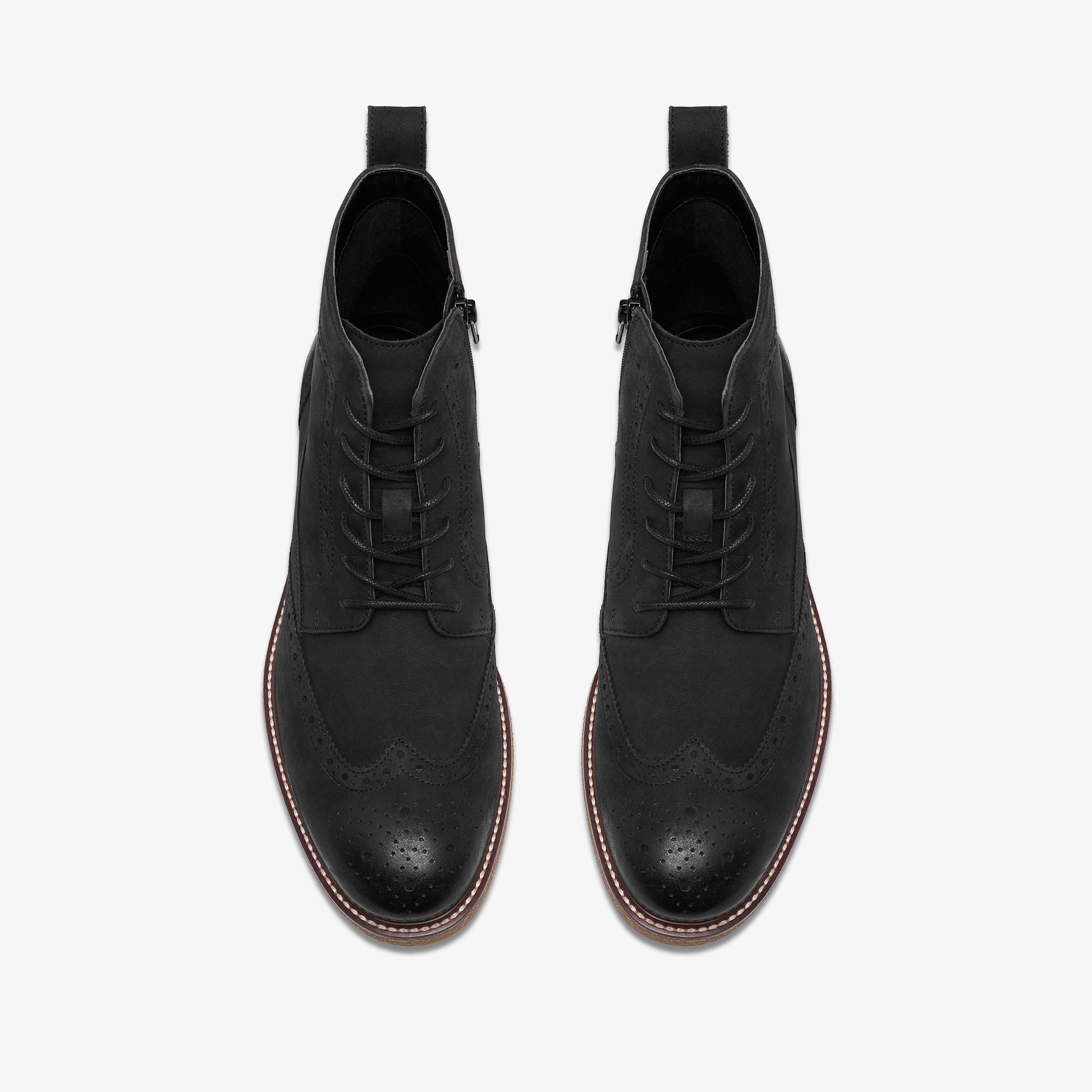 Chelwood Hi Black Oily Leather Ankle Boots, view 6 of 6