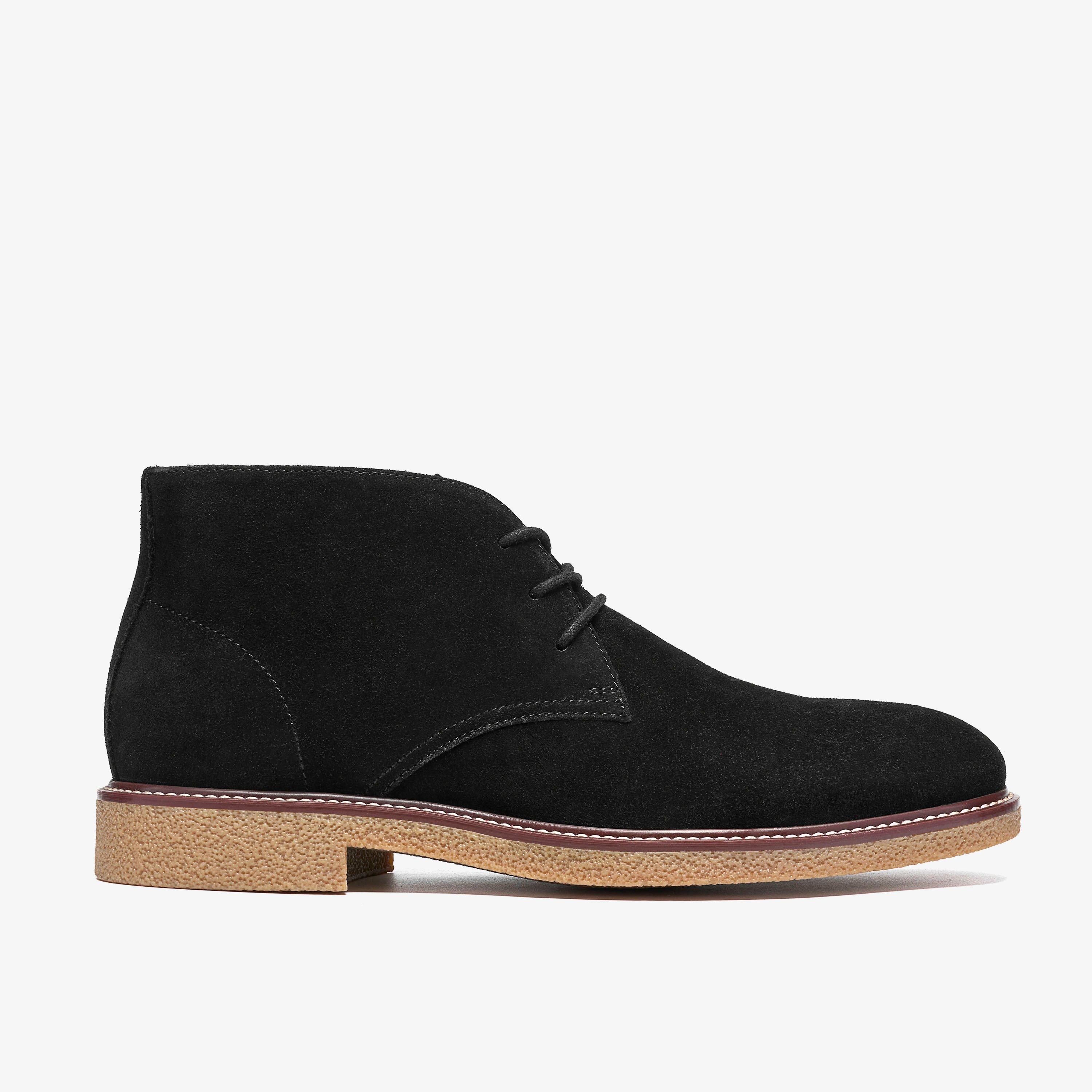Chelwood Mid Black Suede Ankle Boots, view 1 of 6