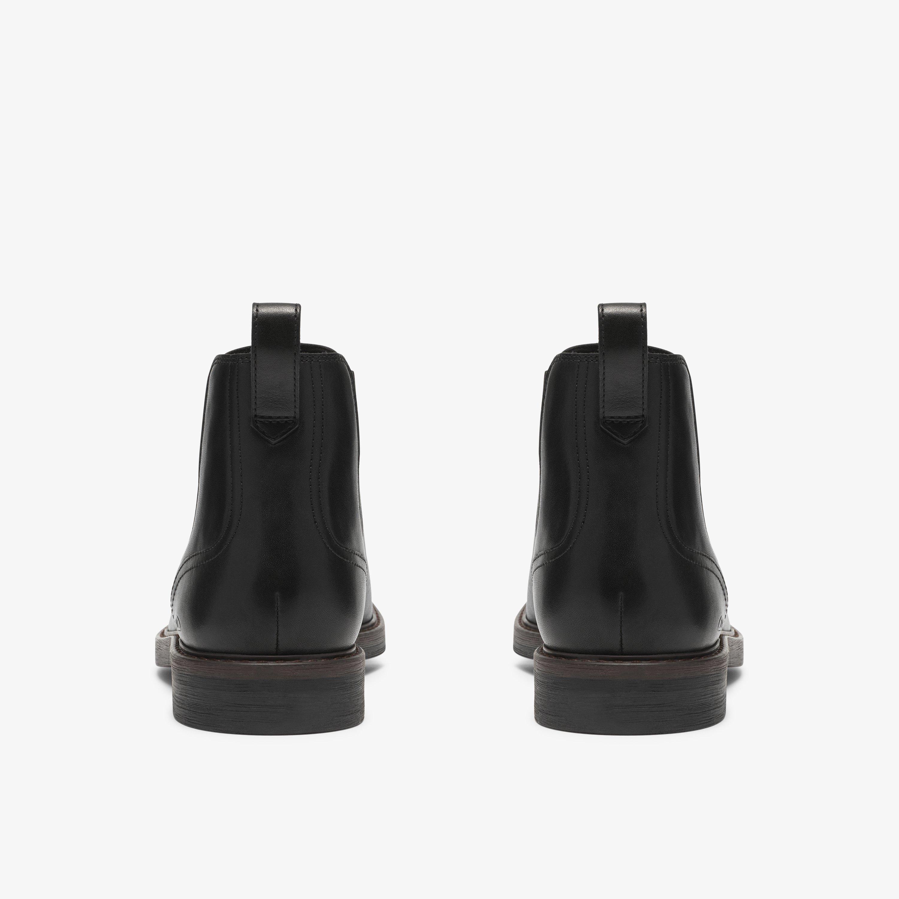 Pitney Top Black Leather Ankle Boots Chelsea Boots, view 5 of 6