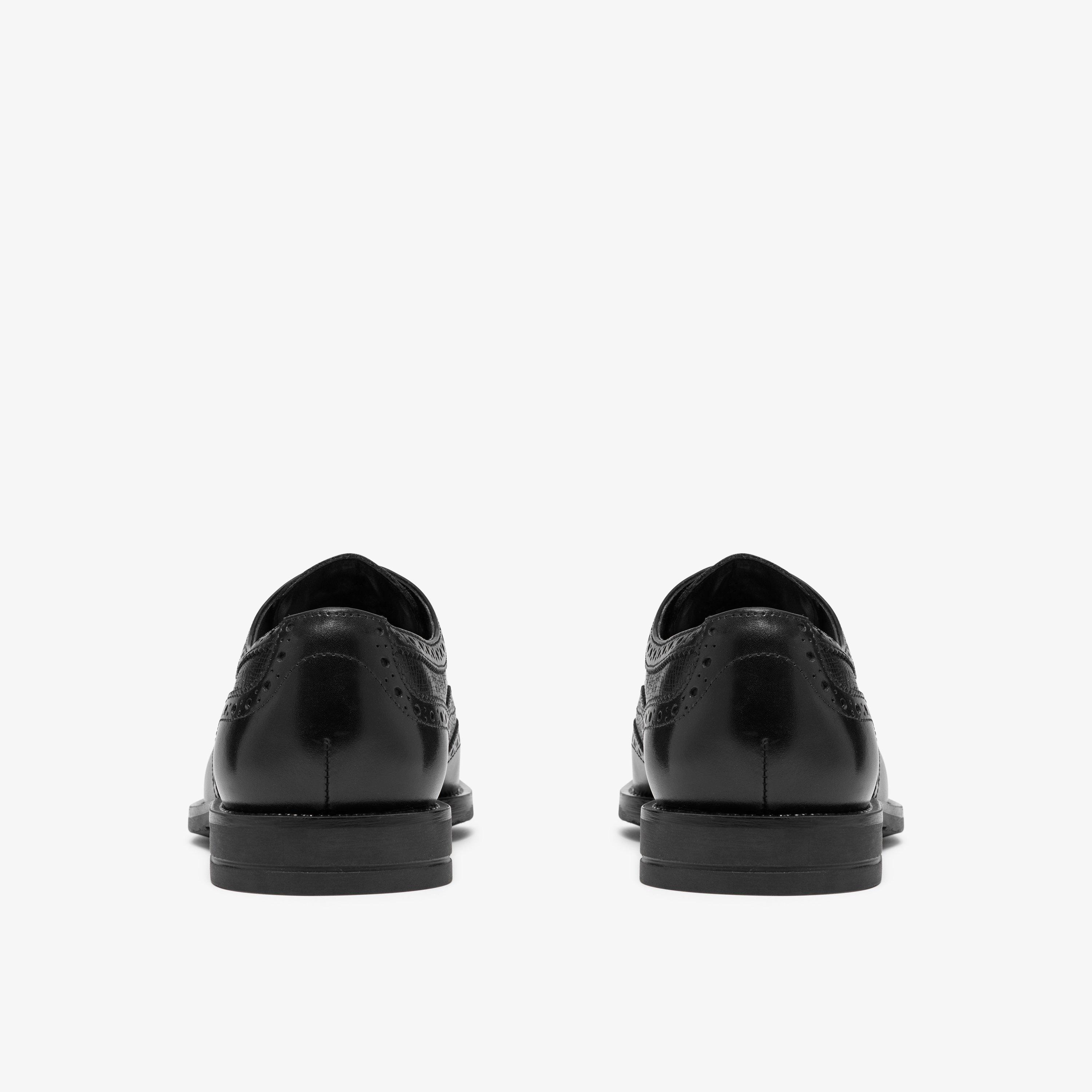 Bathford Tip Black Leather Derby Shoes Lace Up, view 5 of 6