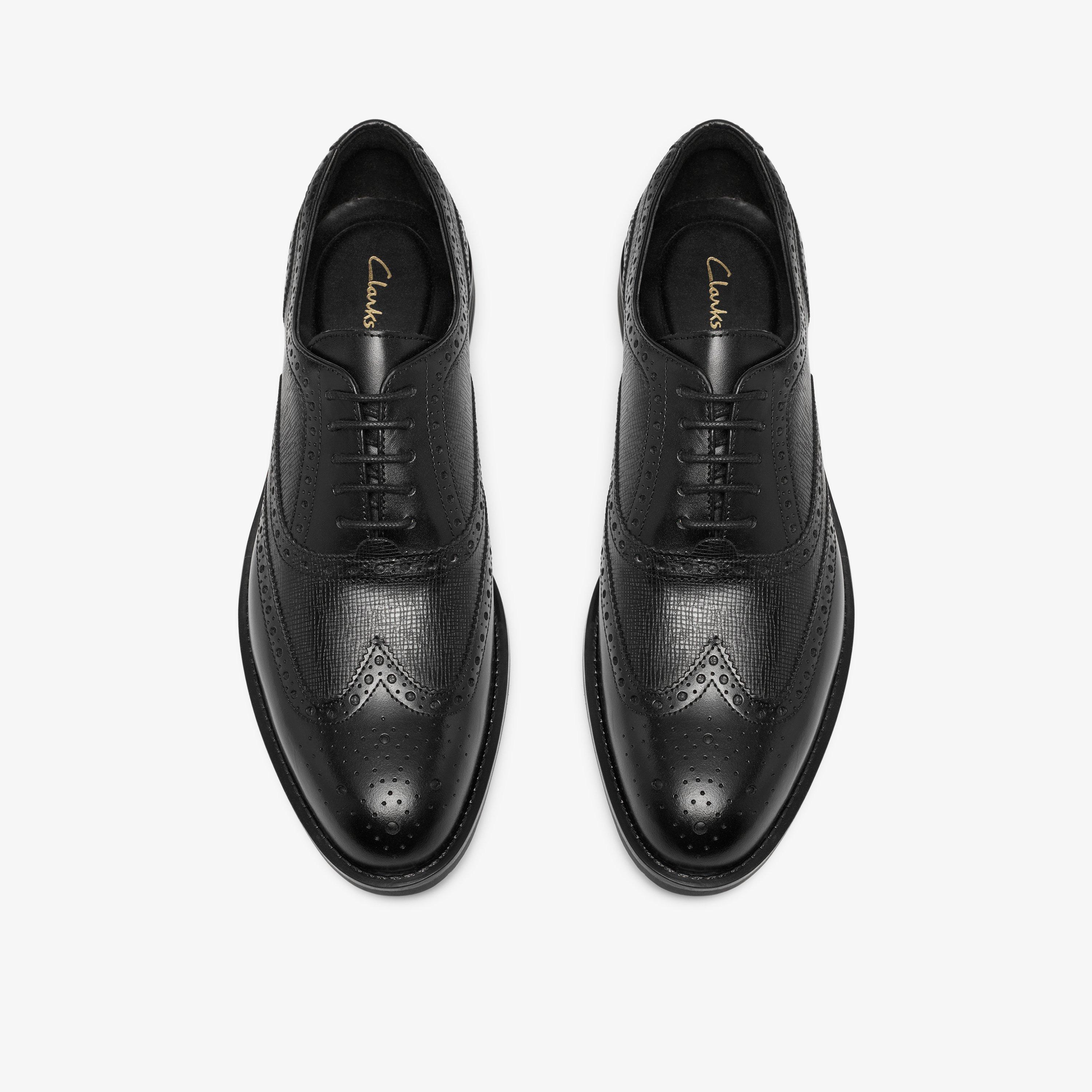 Bathford Tip Black Leather Derby Shoes Lace Up, view 6 of 6