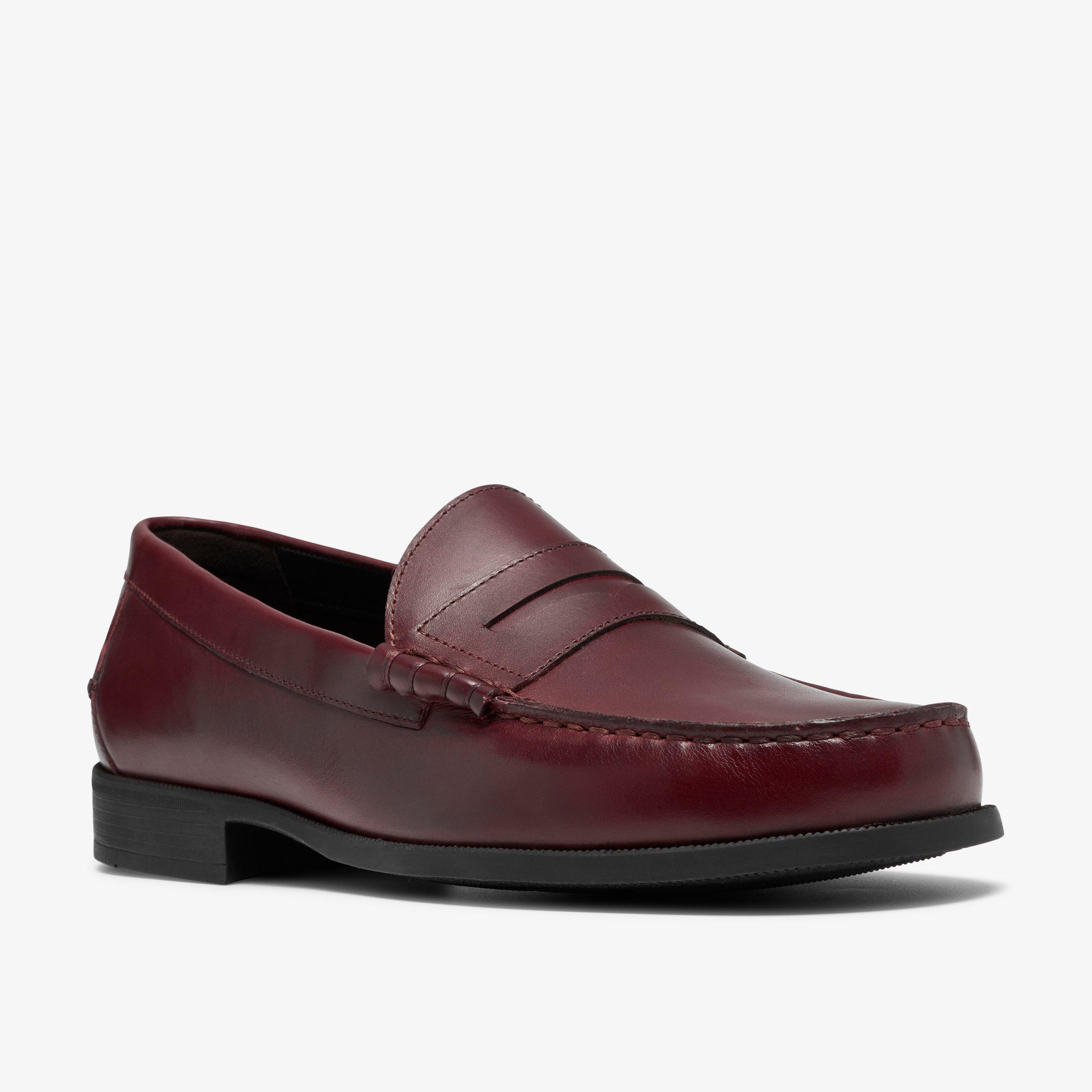 Stanbridge Lo Wine Leather Loafers, view 4 of 6