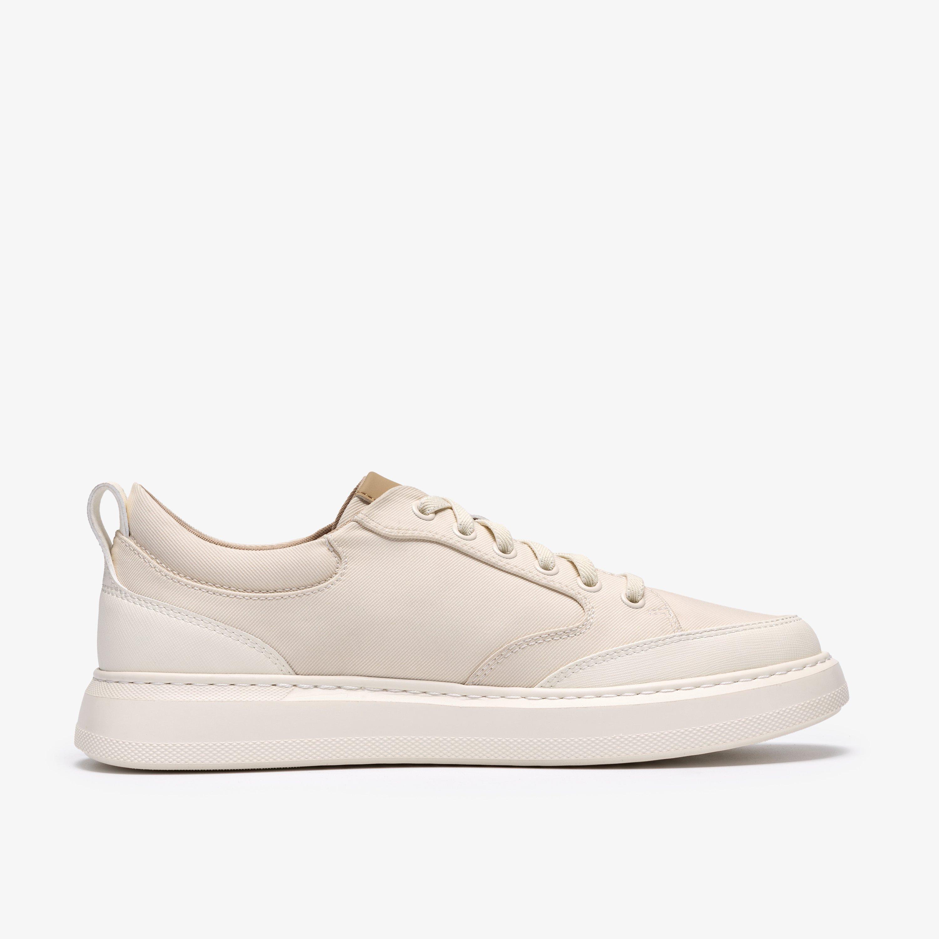 Waterhay Tie Off White Textile Trainers Lace Up, view 1 of 6