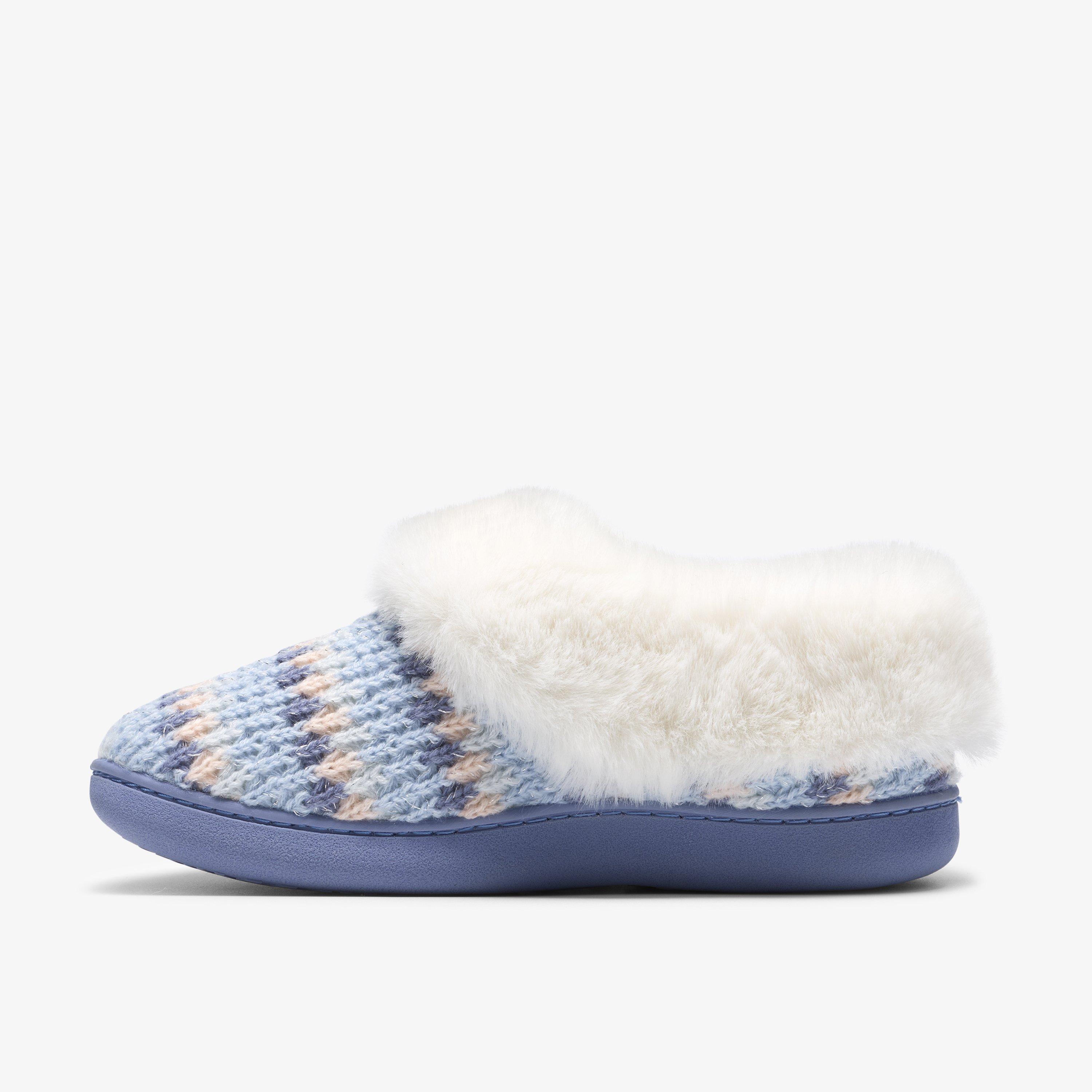 Kallia Festive Blue Interest Slip Ons Slippers, view 2 of 6