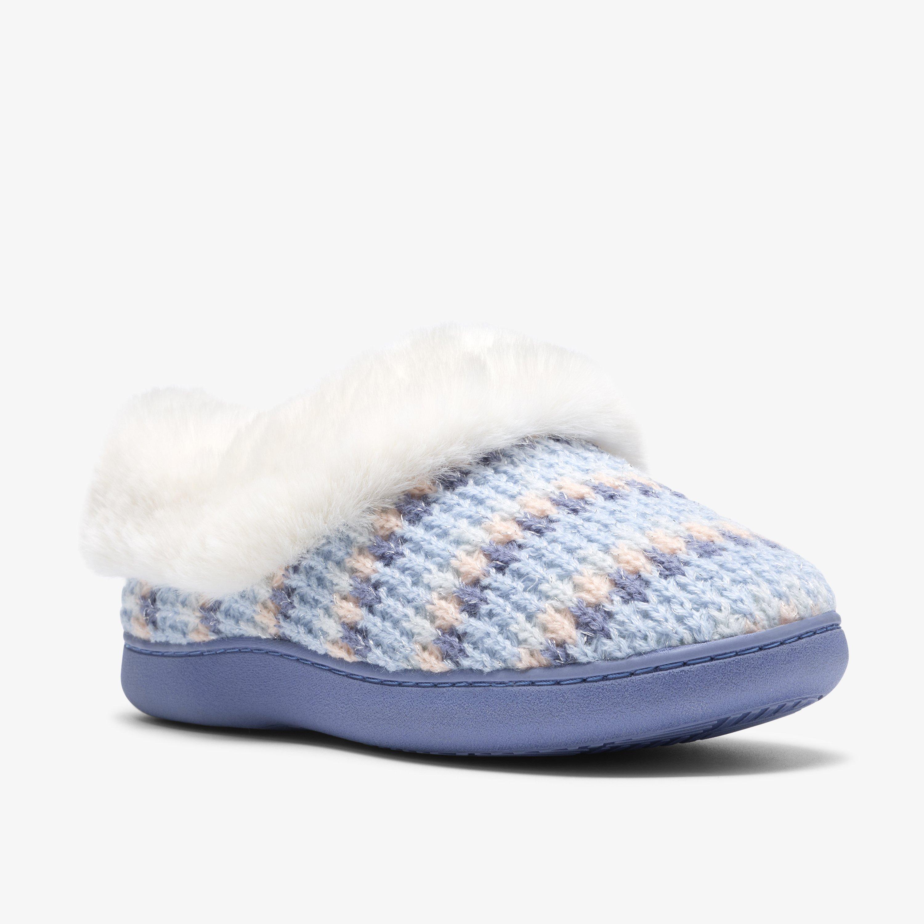 Kallia Festive Blue Interest Slip Ons Slippers, view 4 of 6