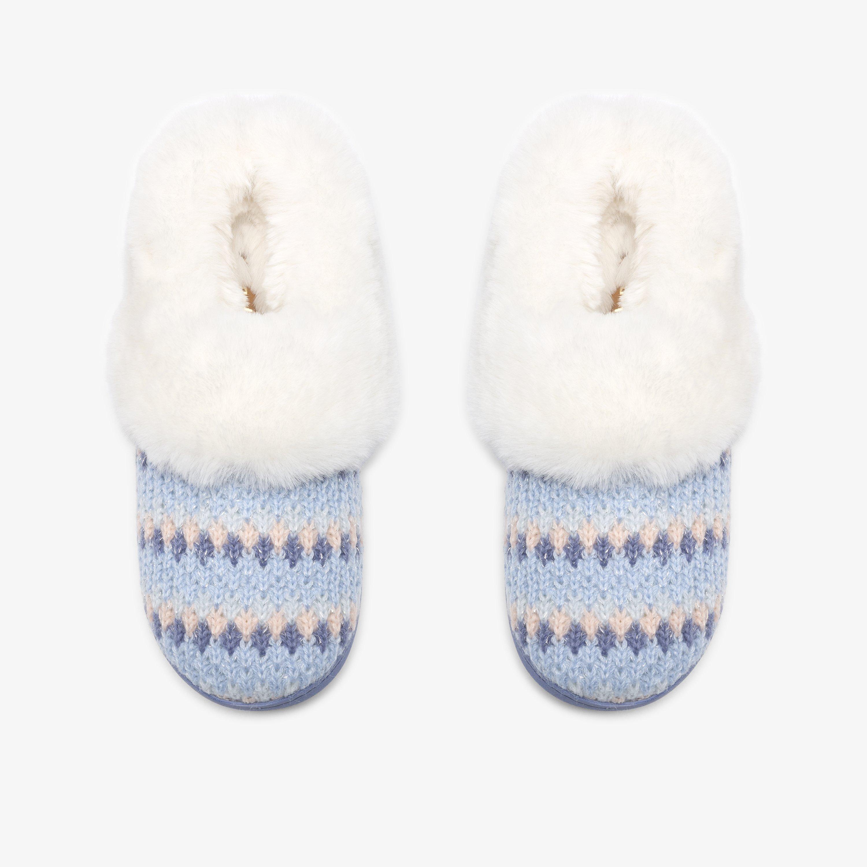 Kallia Festive Blue Interest Slip Ons Slippers, view 6 of 6