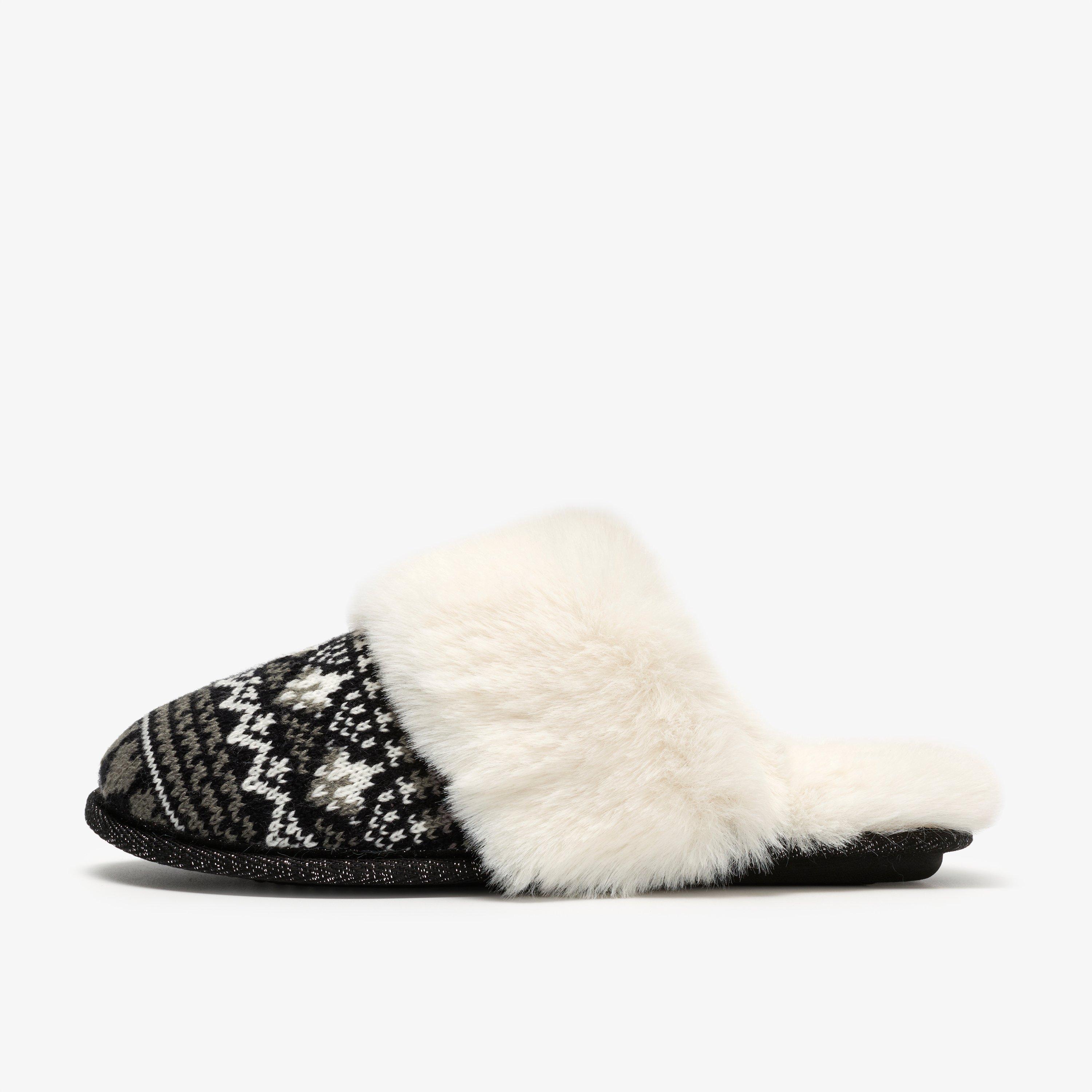 Naxia Festive Black Interest Slip Ons Slippers, view 2 of 6