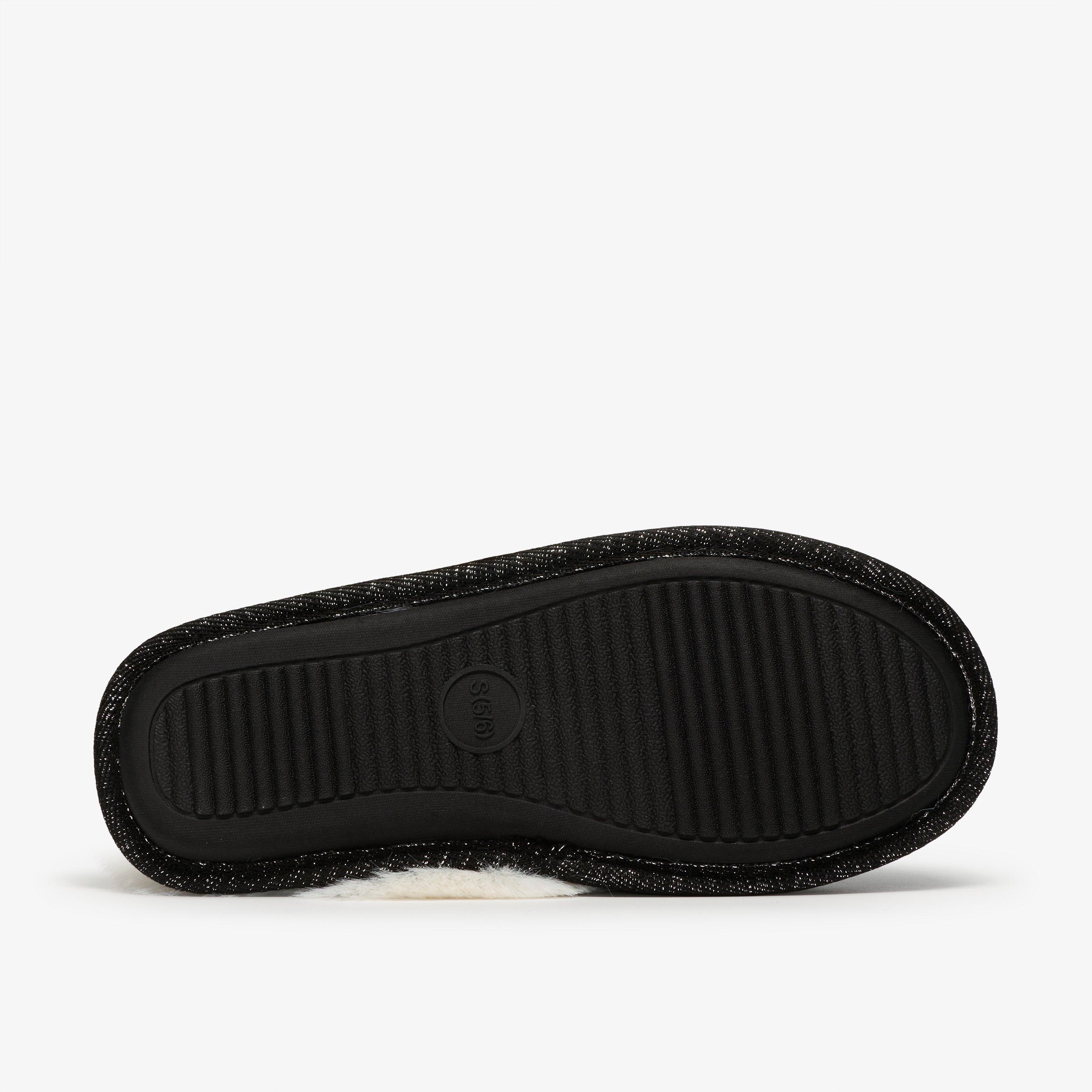 Naxia Festive Black Interest Slip Ons Slippers, view 3 of 6
