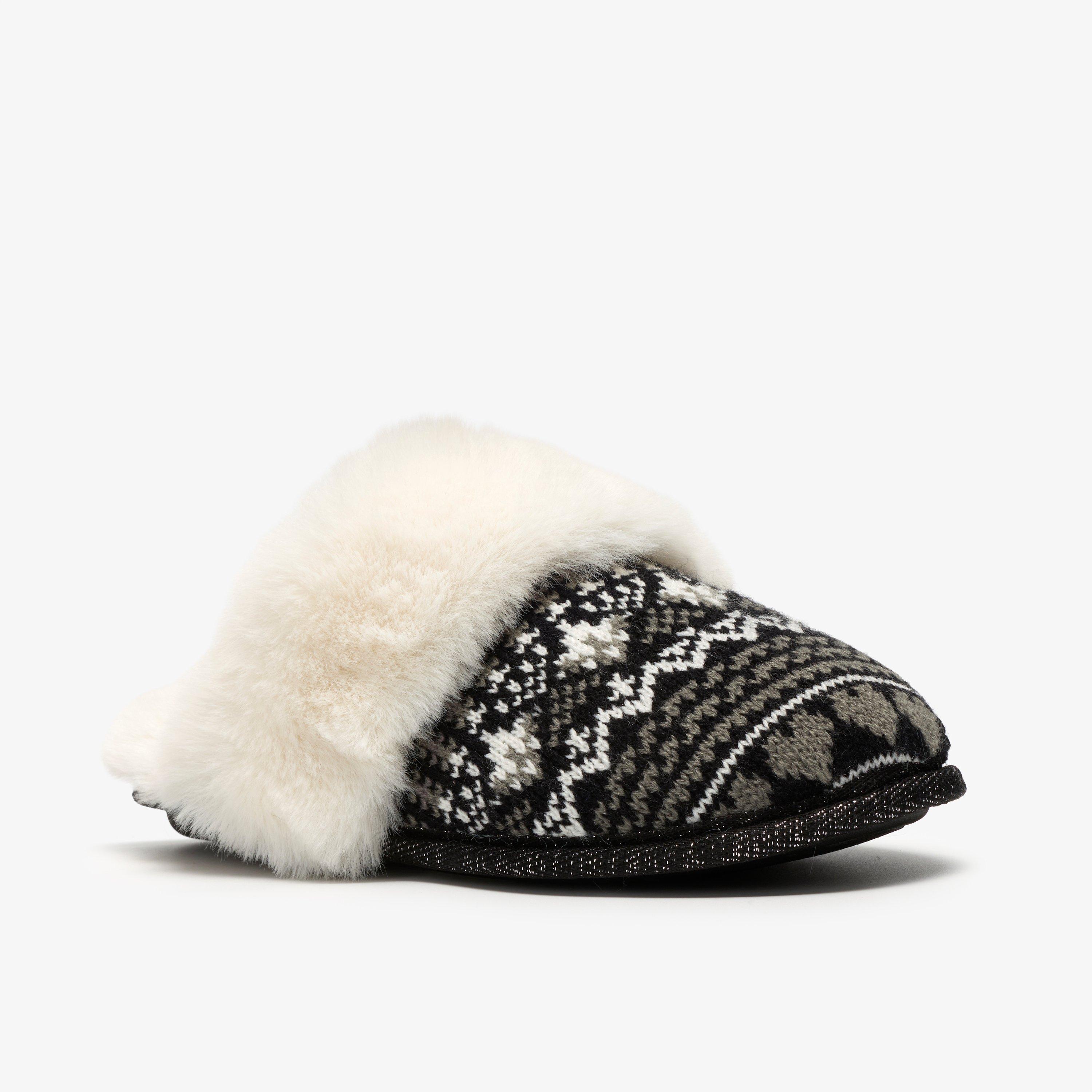 Naxia Festive Black Interest Slip Ons Slippers, view 4 of 6
