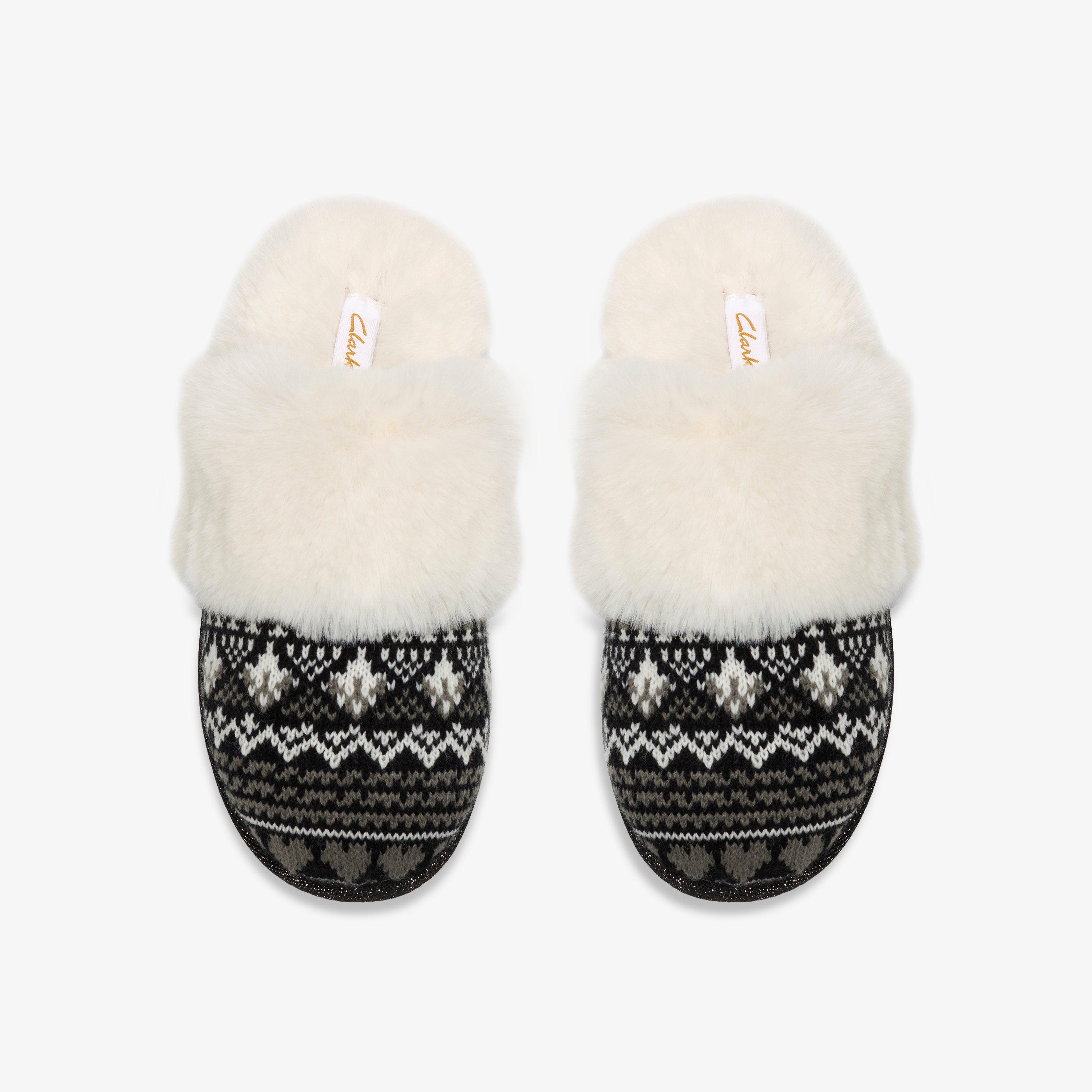 Naxia Festive Black Interest Slip Ons Slippers, view 6 of 6