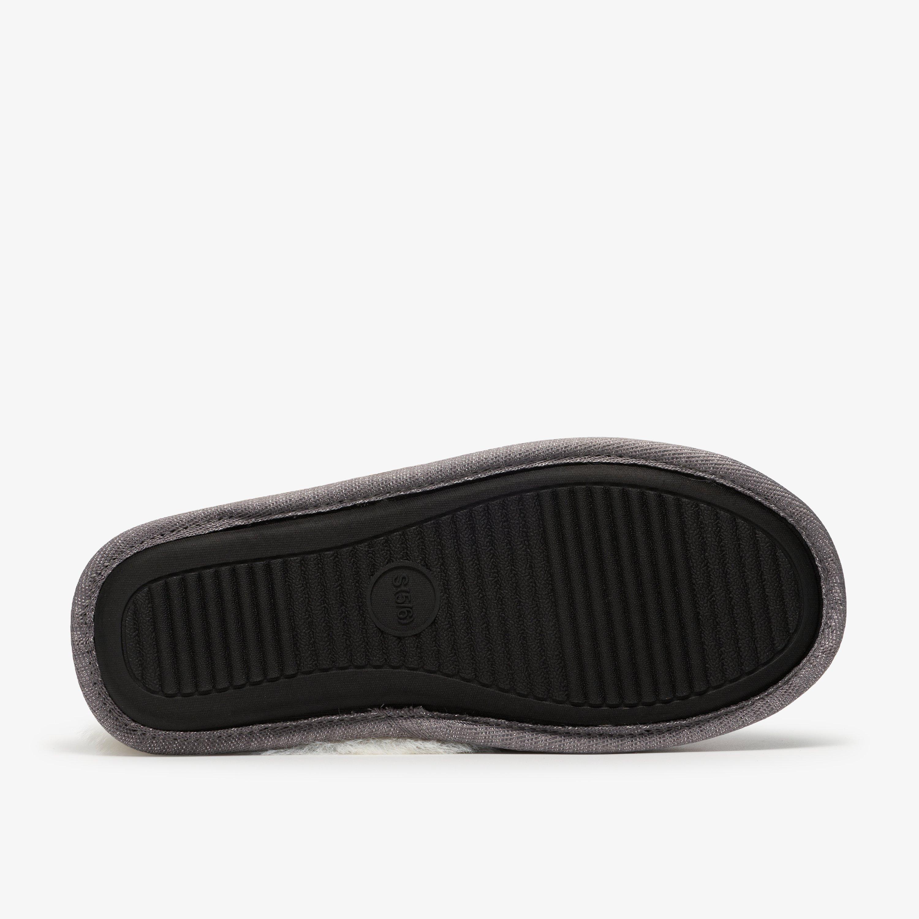 Naxia Festive Grey Interest Slip Ons Slippers, view 3 of 6