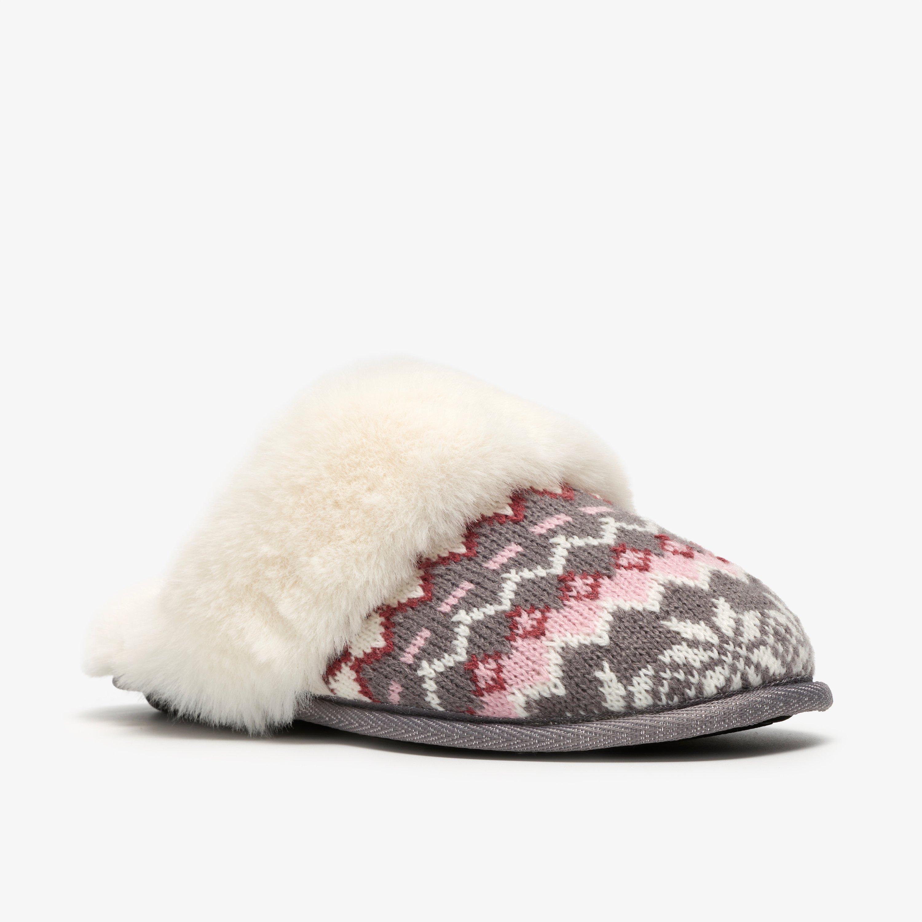 Naxia Festive Grey Interest Slip Ons Slippers, view 4 of 6