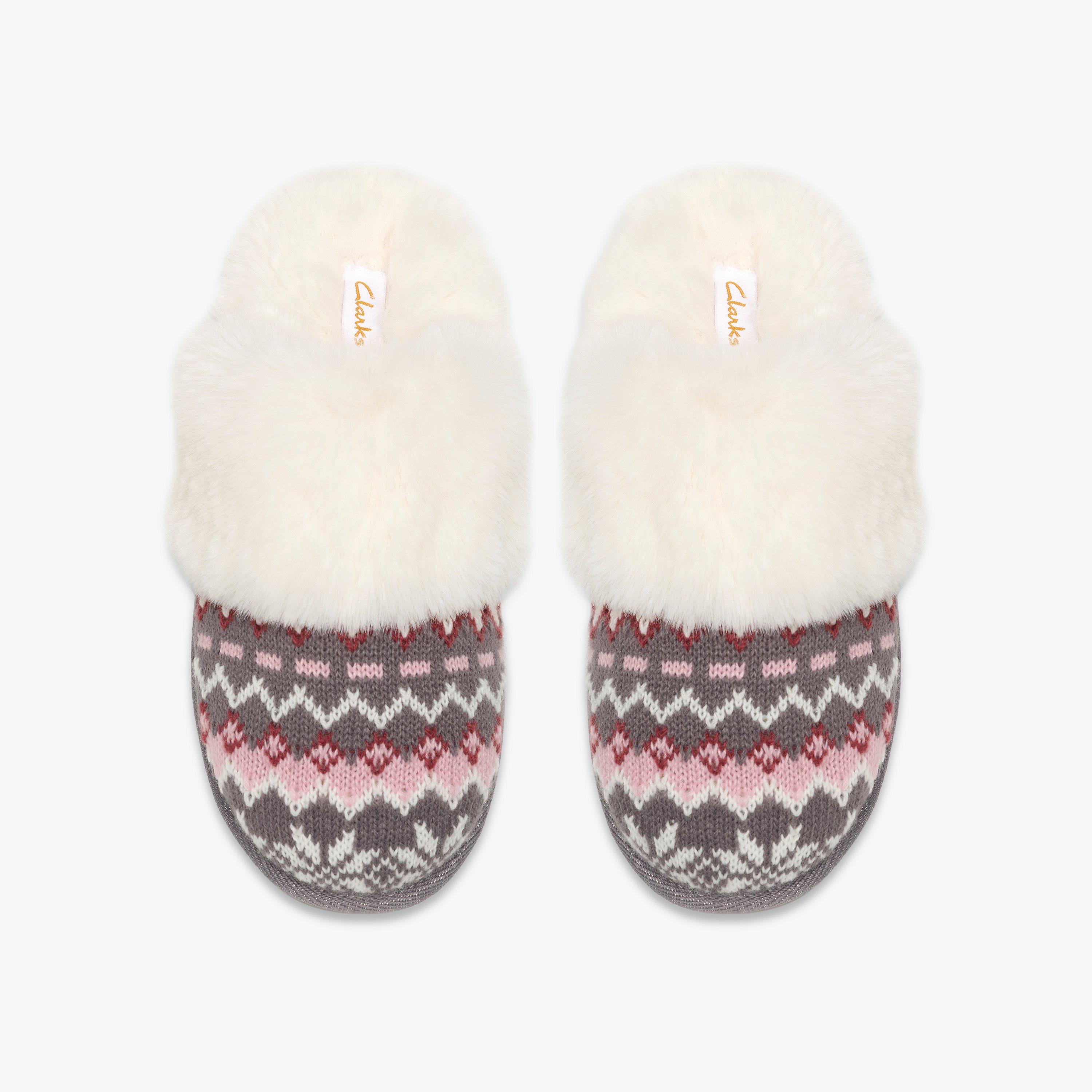 Naxia Festive Grey Interest Slip Ons Slippers, view 6 of 6