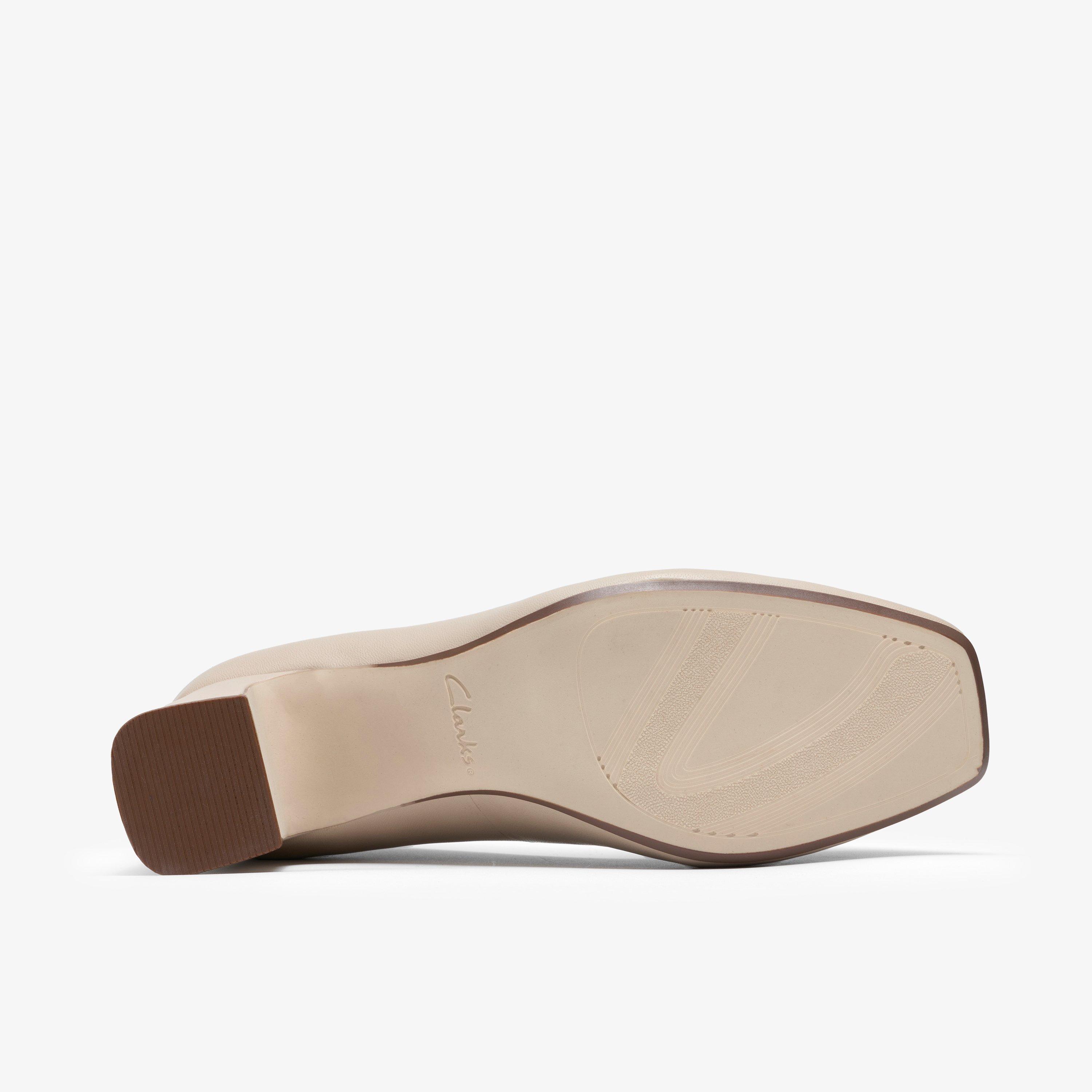 Fernie Lane Sand Leather Court Shoes Slip Ons High Heels, view 3 of 6