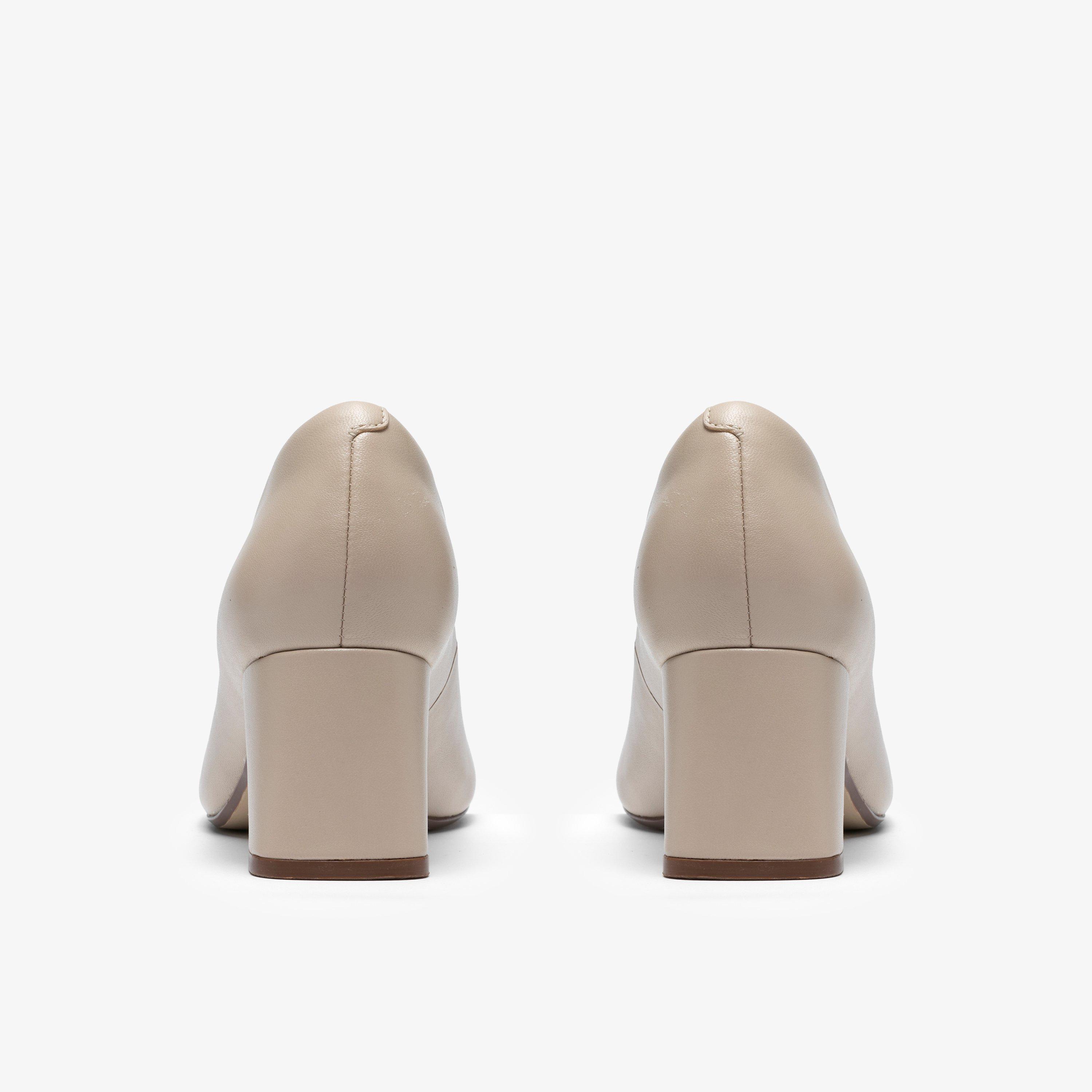 Fernie Lane Sand Leather Court Shoes Slip Ons High Heels, view 5 of 6