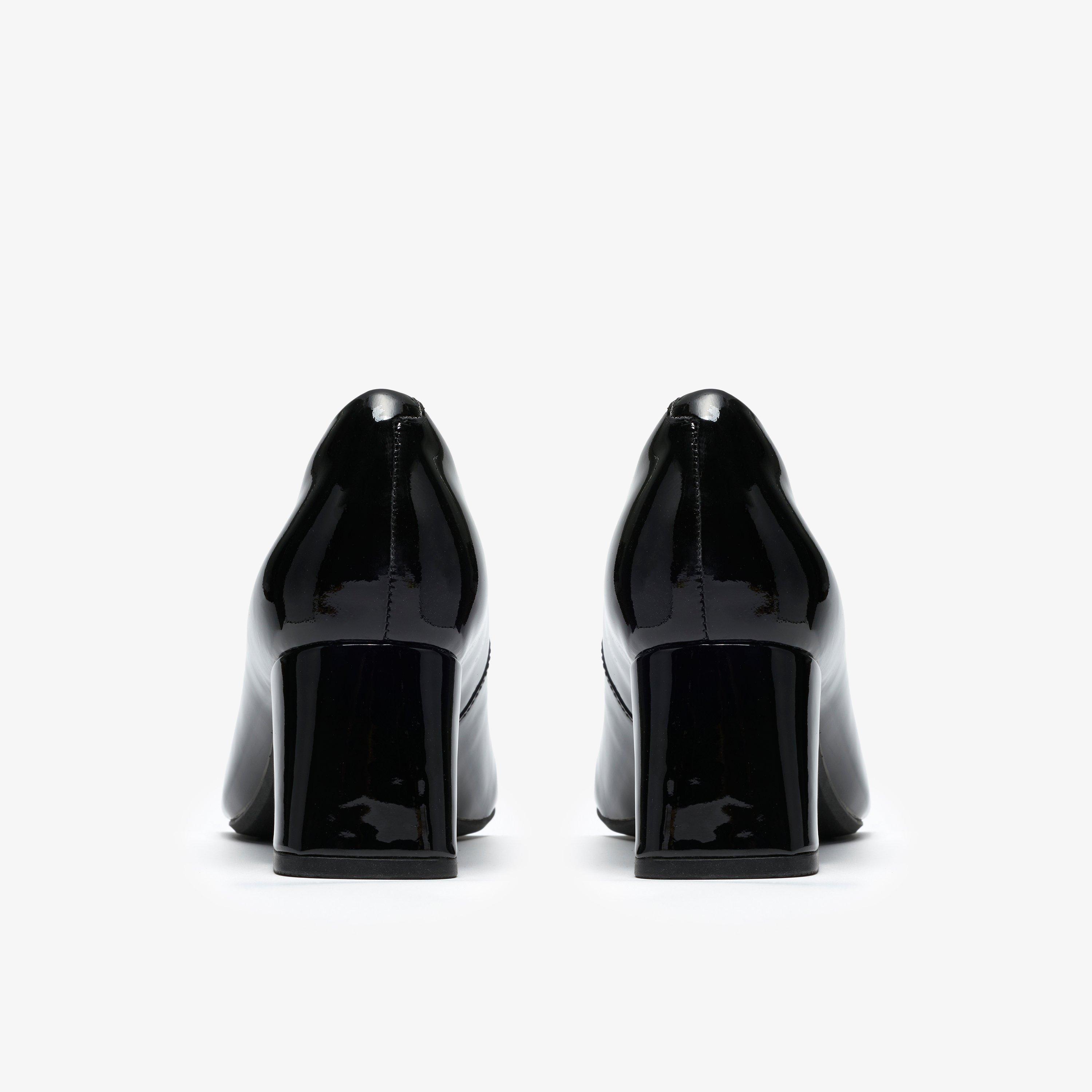 Fernie Lane Black Patent Court Shoes Slip Ons High Heels, view 5 of 6