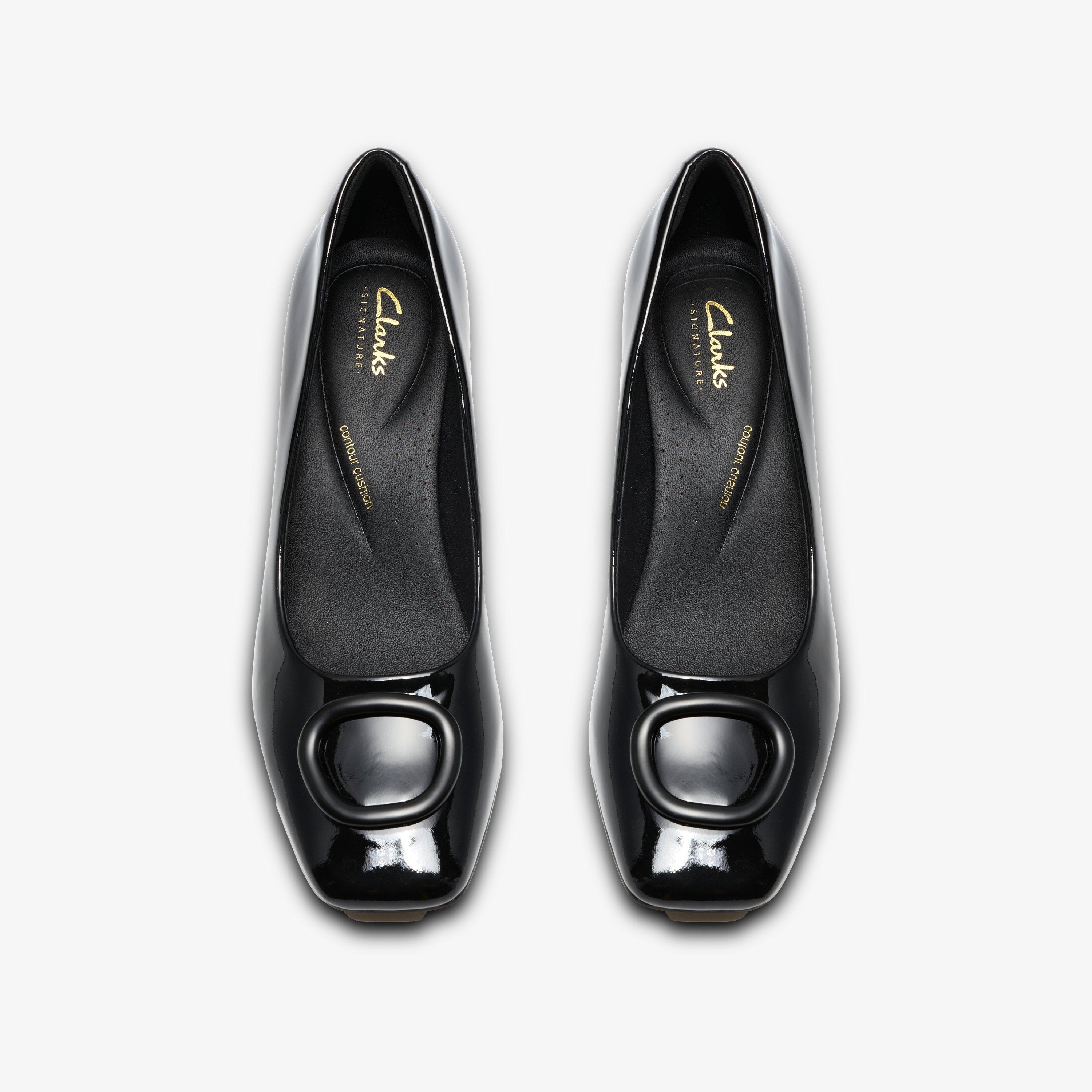 Fernie Lane Black Patent Court Shoes Slip Ons High Heels, view 6 of 6
