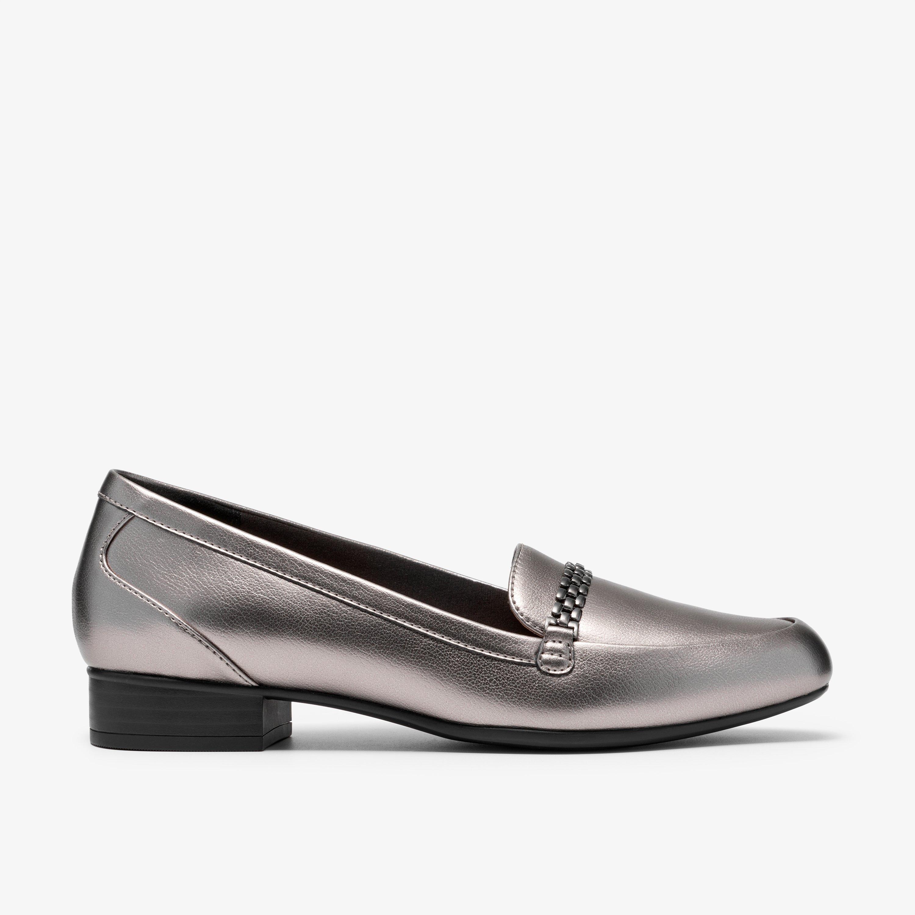 Juliet Mia Pewter Slip Ons Loafers, view 1 of 6