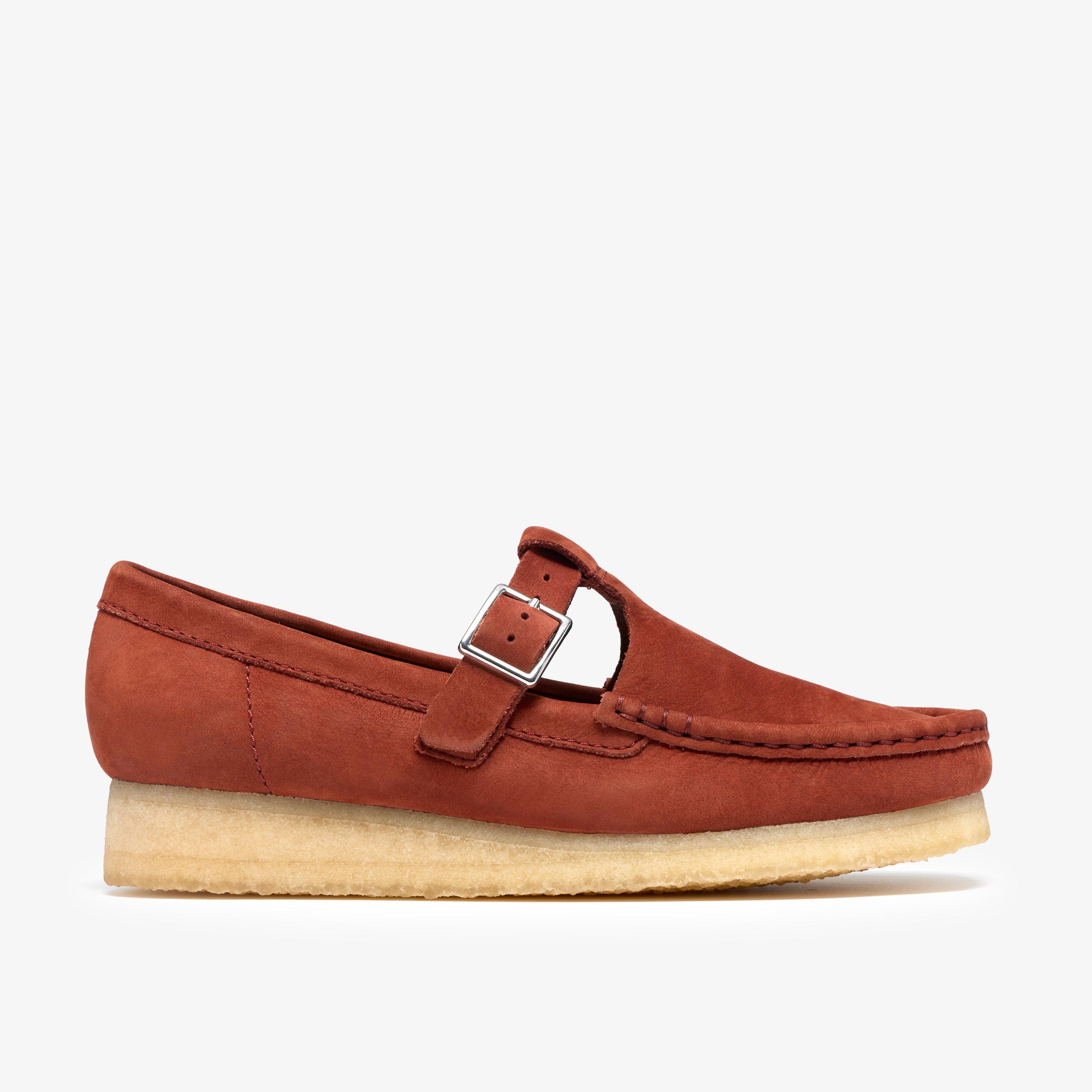 Wallabee T Bar Brown/Chestnut Suede T Bar Shoes Wallabees Mary Janes, view 1 of 6