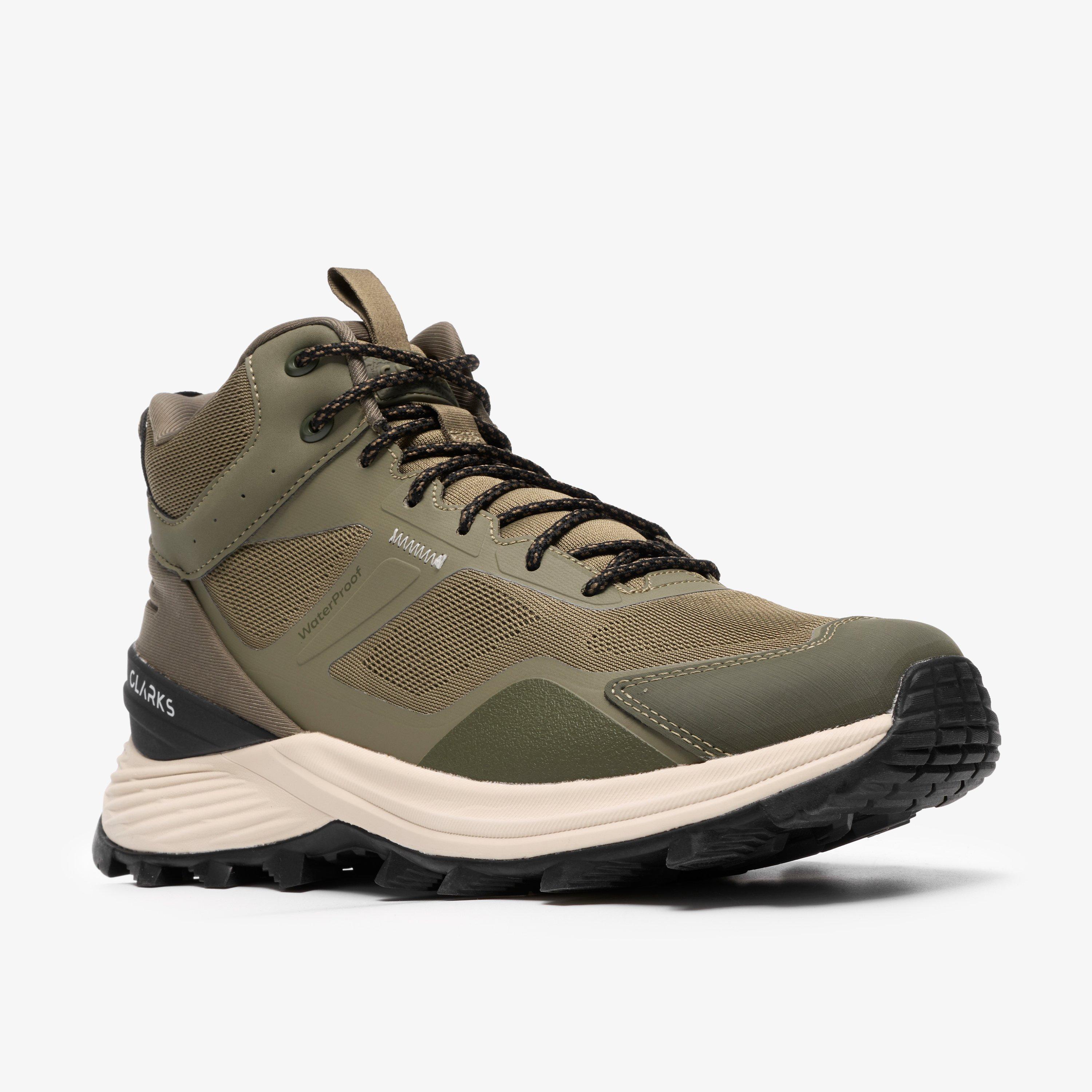 Stanway Hi Waterproof Olive Combination Ankle Boots, view 4 of 6