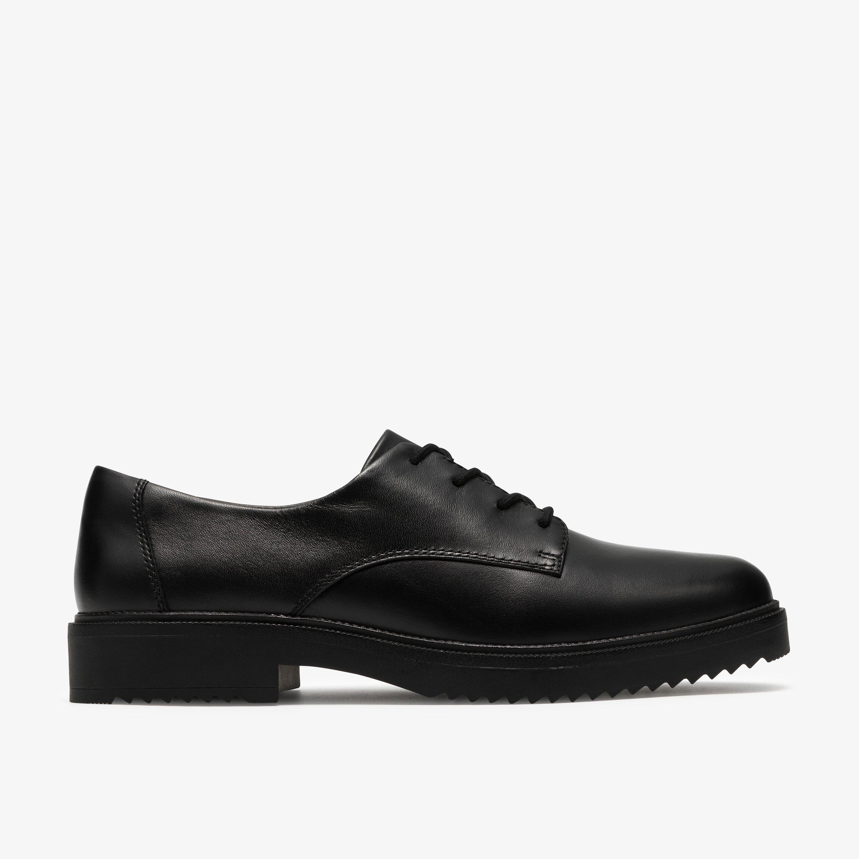 Barlow Lace Black Leather Lace Up Derby Shoes, view 1 of 6