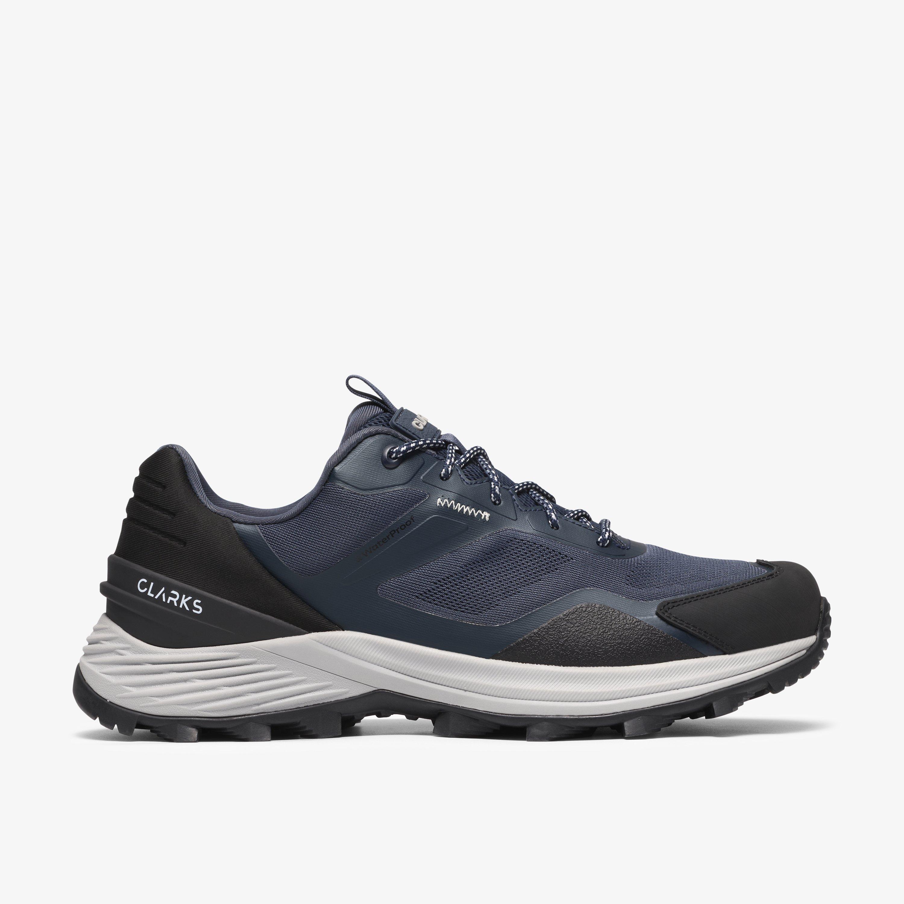 Stanway Lo Waterproof Navy Combination Trainers Walking, view 1 of 6