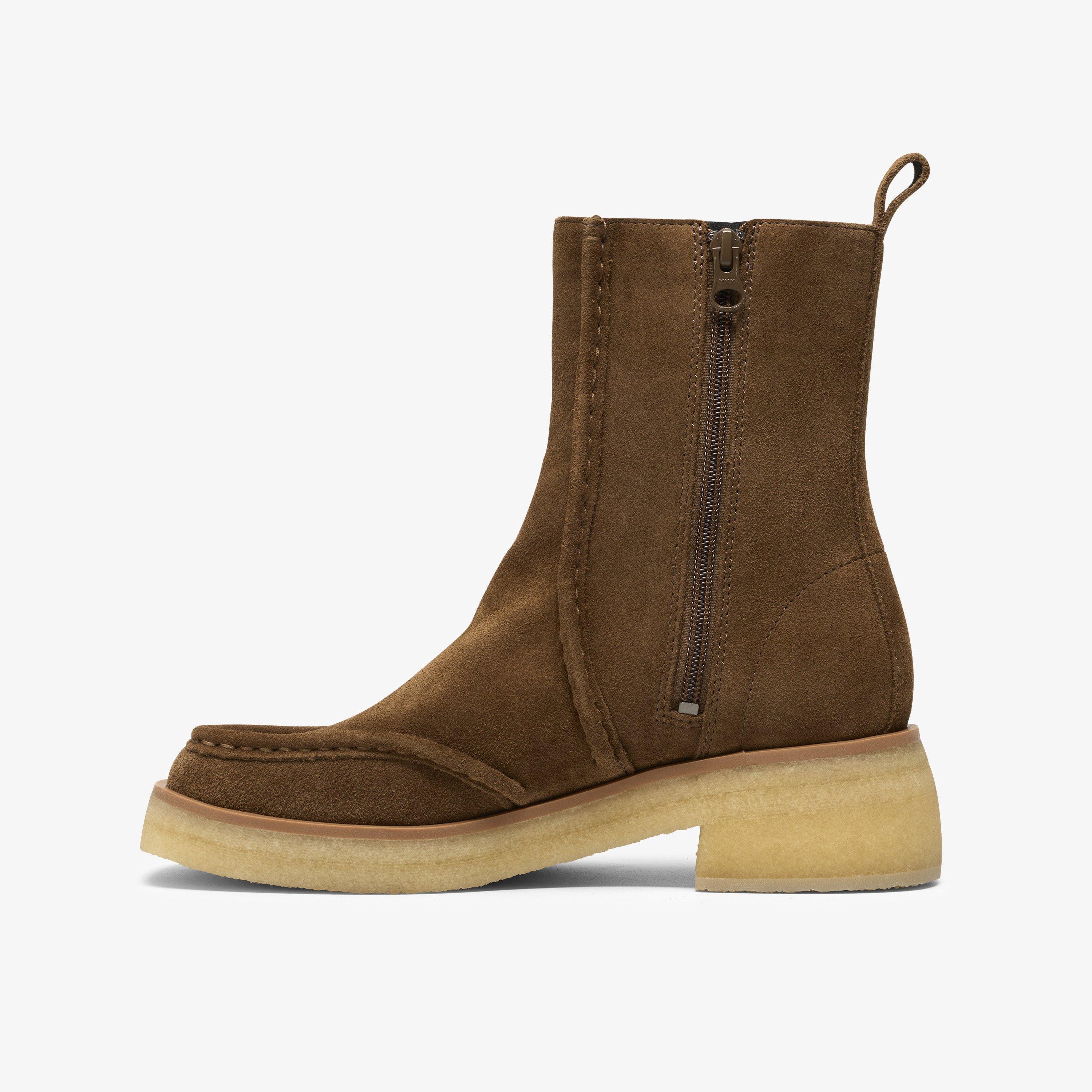 Effery Zip Brown Suede Ankle Boots, view 2 of 6